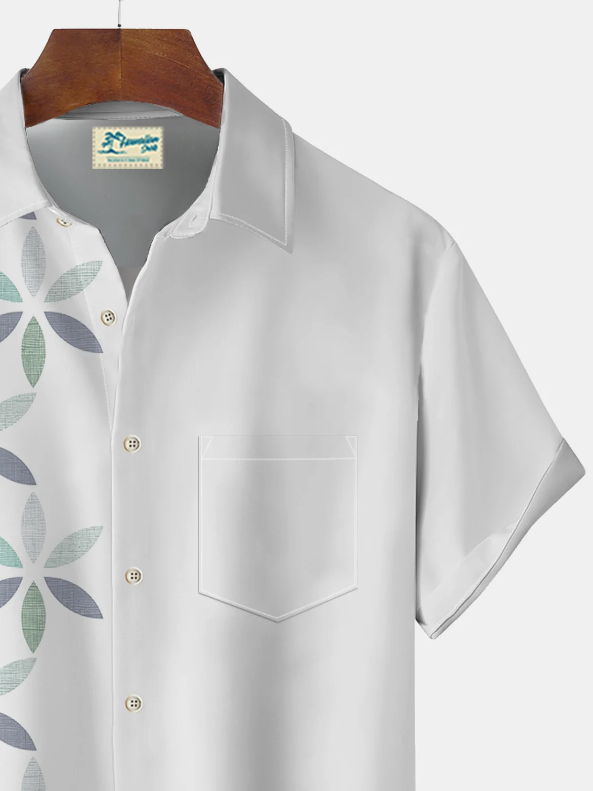 Royaura Basic Casual Flower Print Beach Men's Hawaiian Oversized Shirt With Pocket