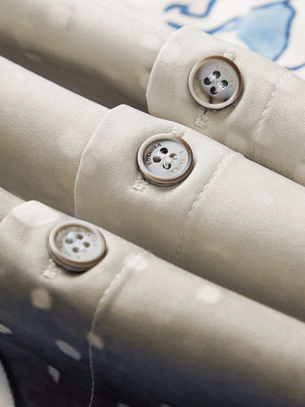 Royaura Men's Japanese Ukiyoe Wave Print Casual Chest Pocket Short Sleeve Hawaiian Shirts