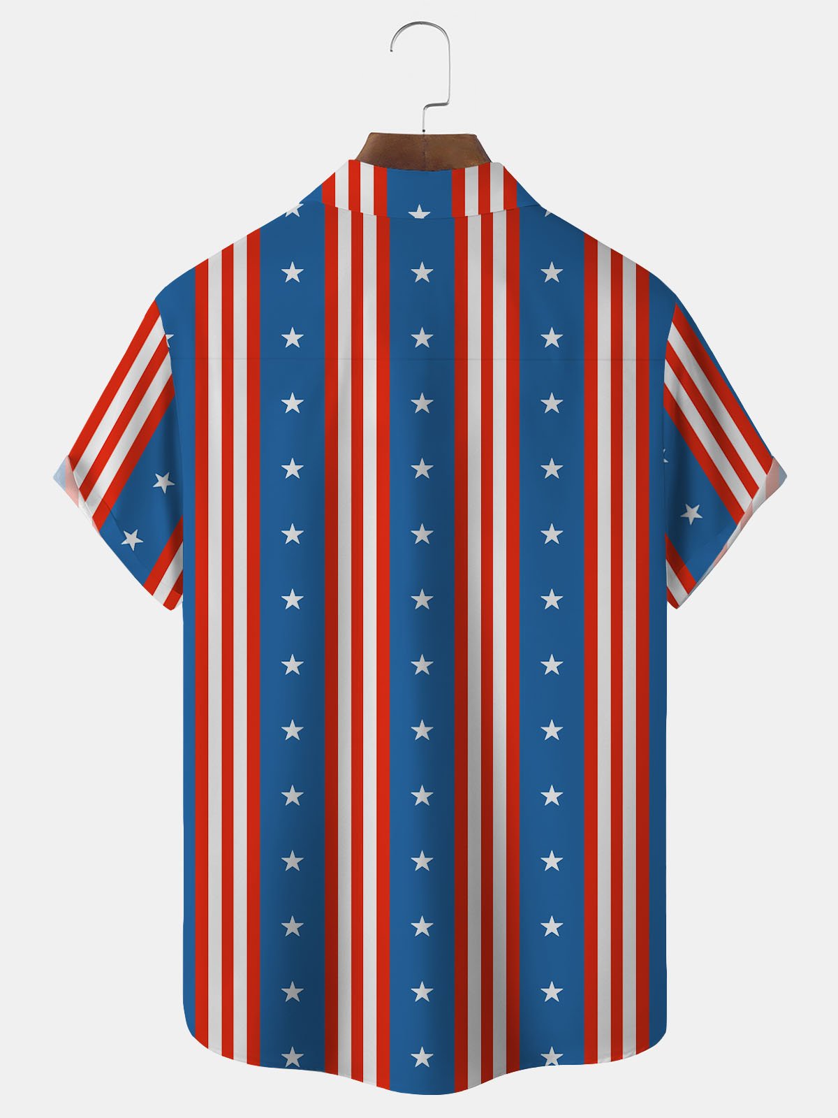 Royaura Flag Print Men's Button Pocket Shirt