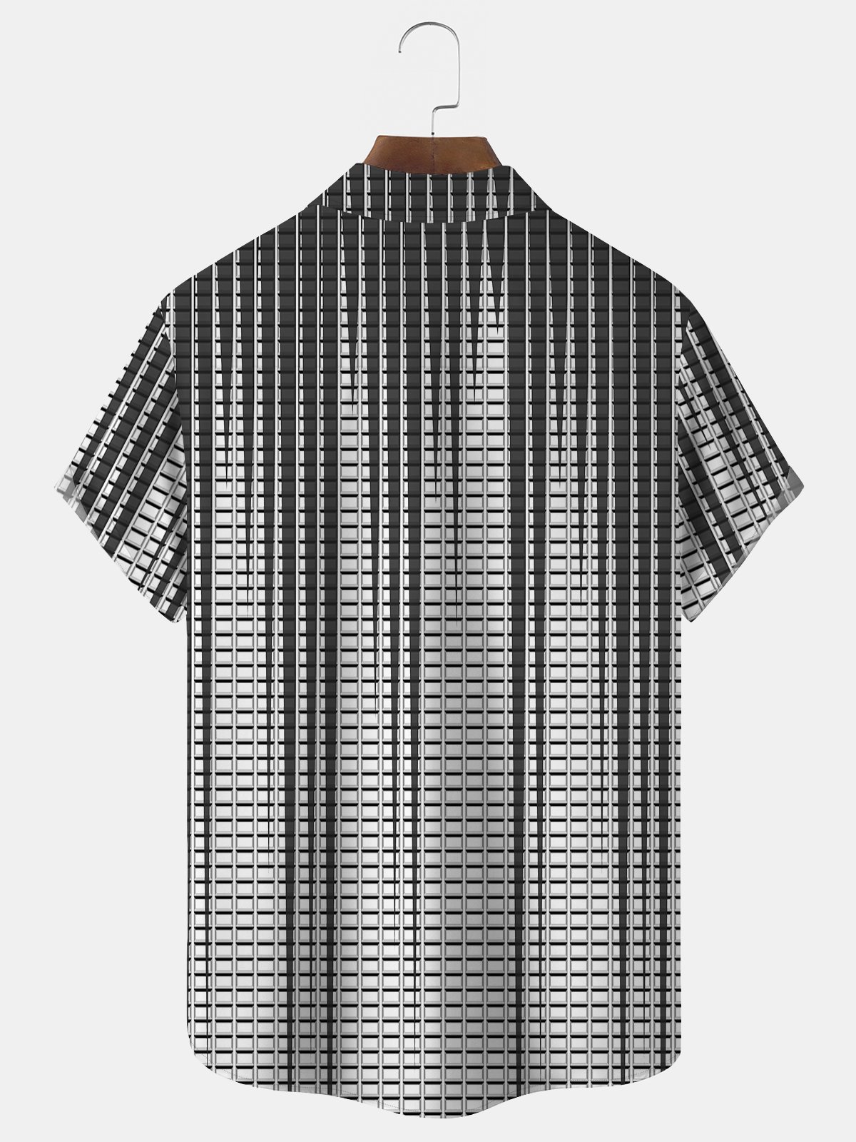 Royaura Abstract Textured Print Beach Men's Hawaiian Oversized Shirt with Pockets