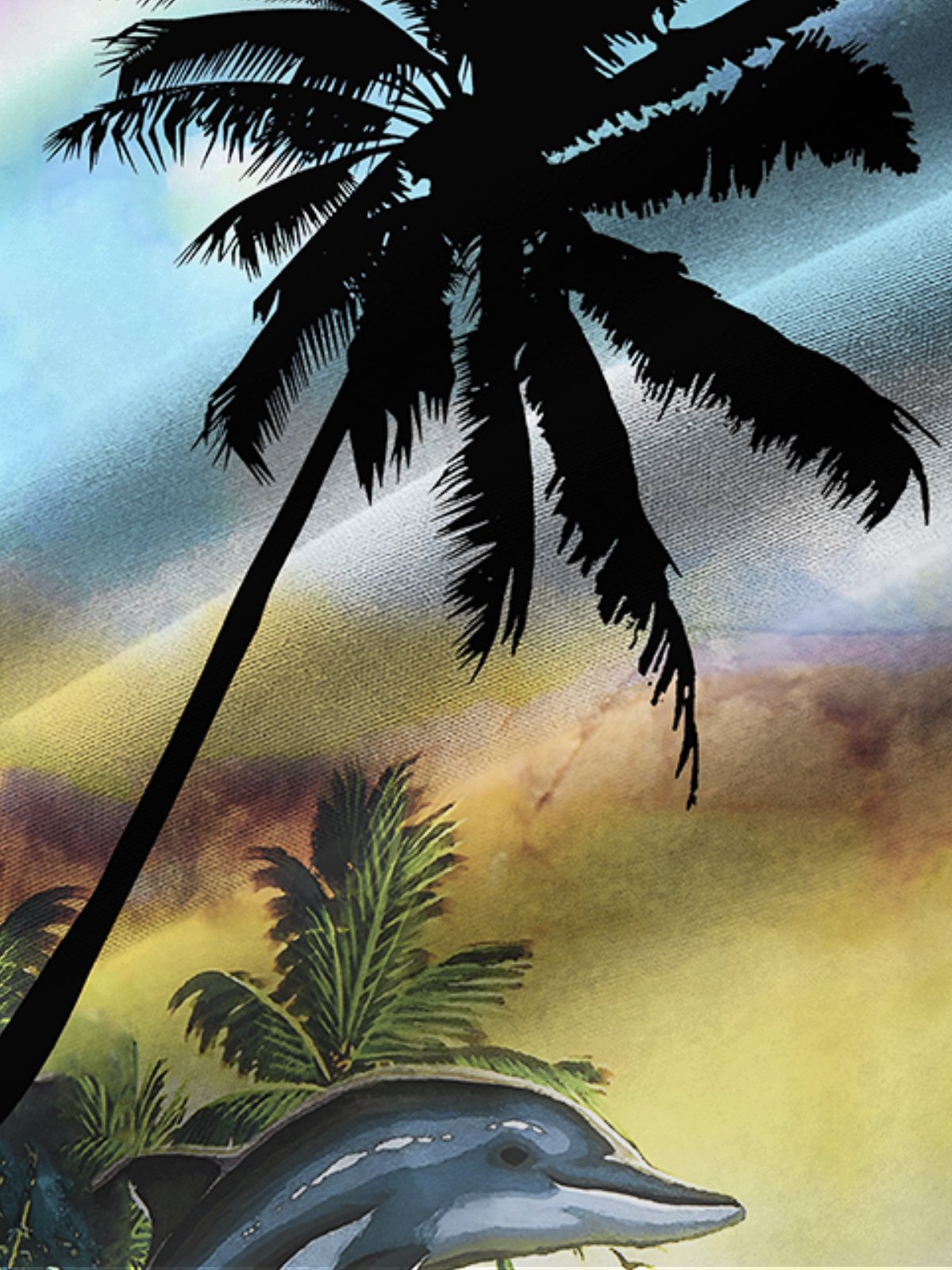 Royaura Coconut Tree Print Beach Men's Hawaiian Oversized Shirt with Pockets