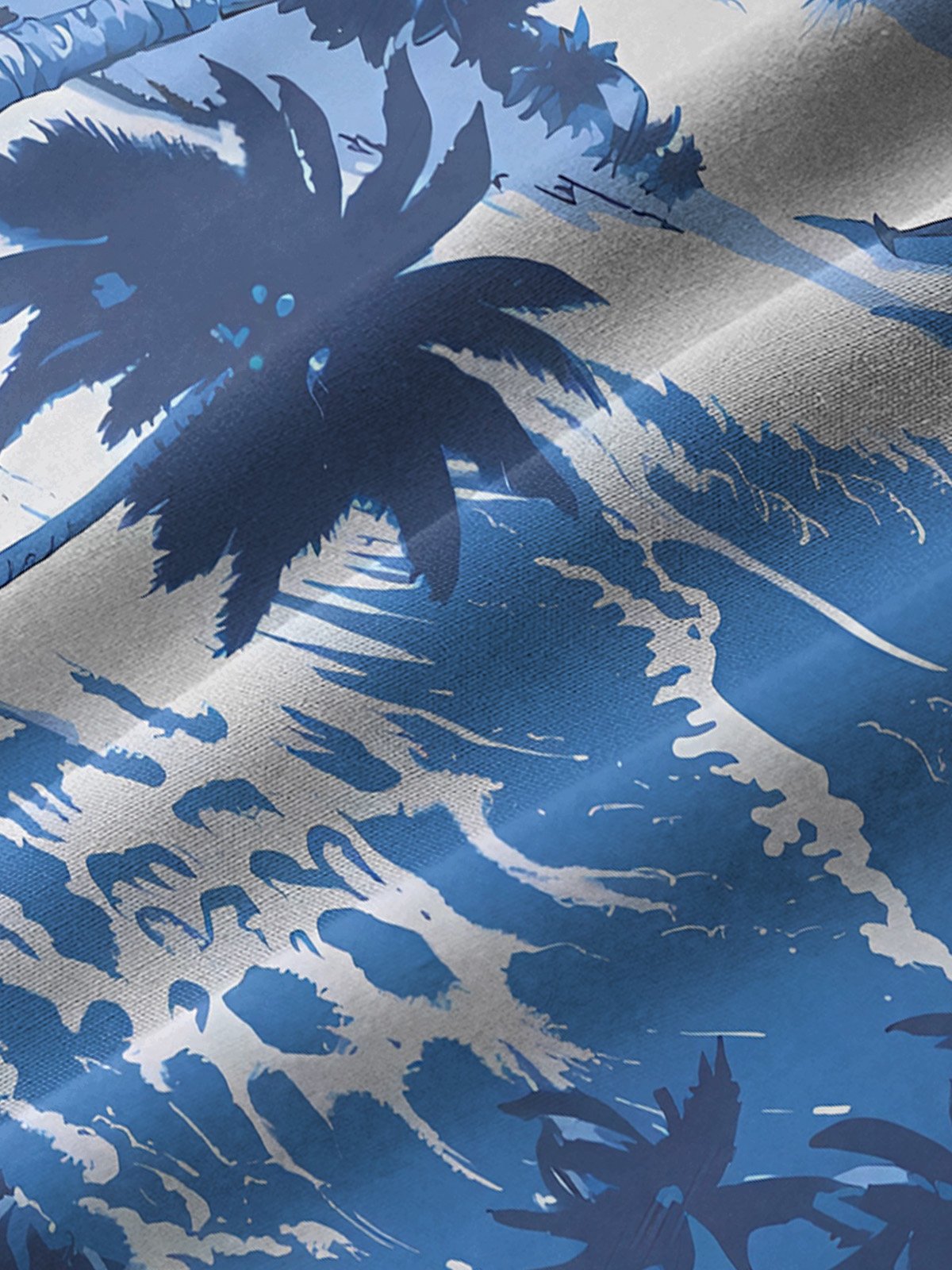 Men's Bright Hawaiian Aloha Shirt - Tipsy Elves Horizontal Stretch, Blue Gator Print, 3XL - View #11