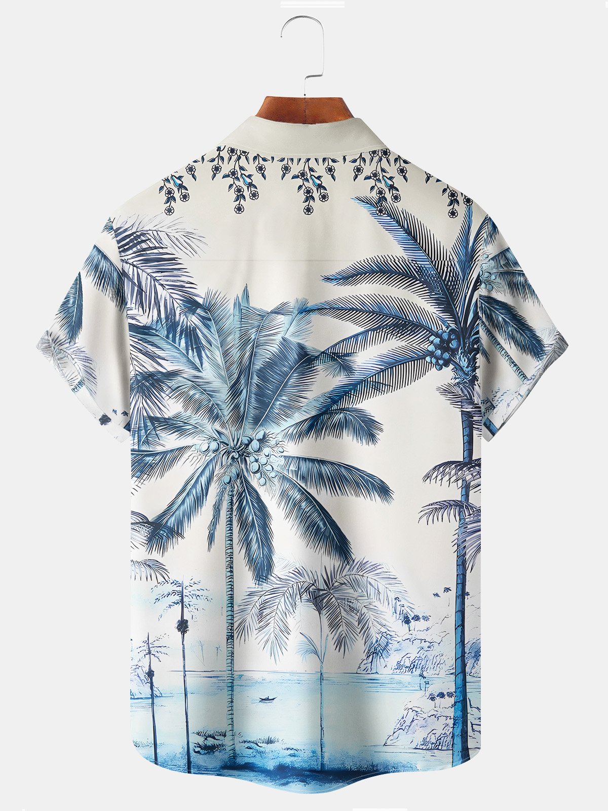 Men's Bright Hawaiian Aloha Shirt - Tipsy Elves Horizontal Stretch, Blue Gator Print, 3XL - View #4