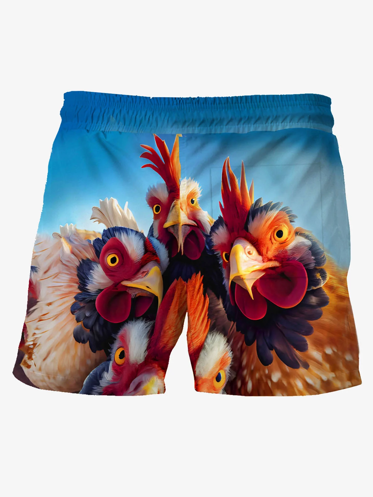 Royaura Vintage Rooster Print Men's Moisture Wicking Quick Dry Swim Trunks Board Shorts