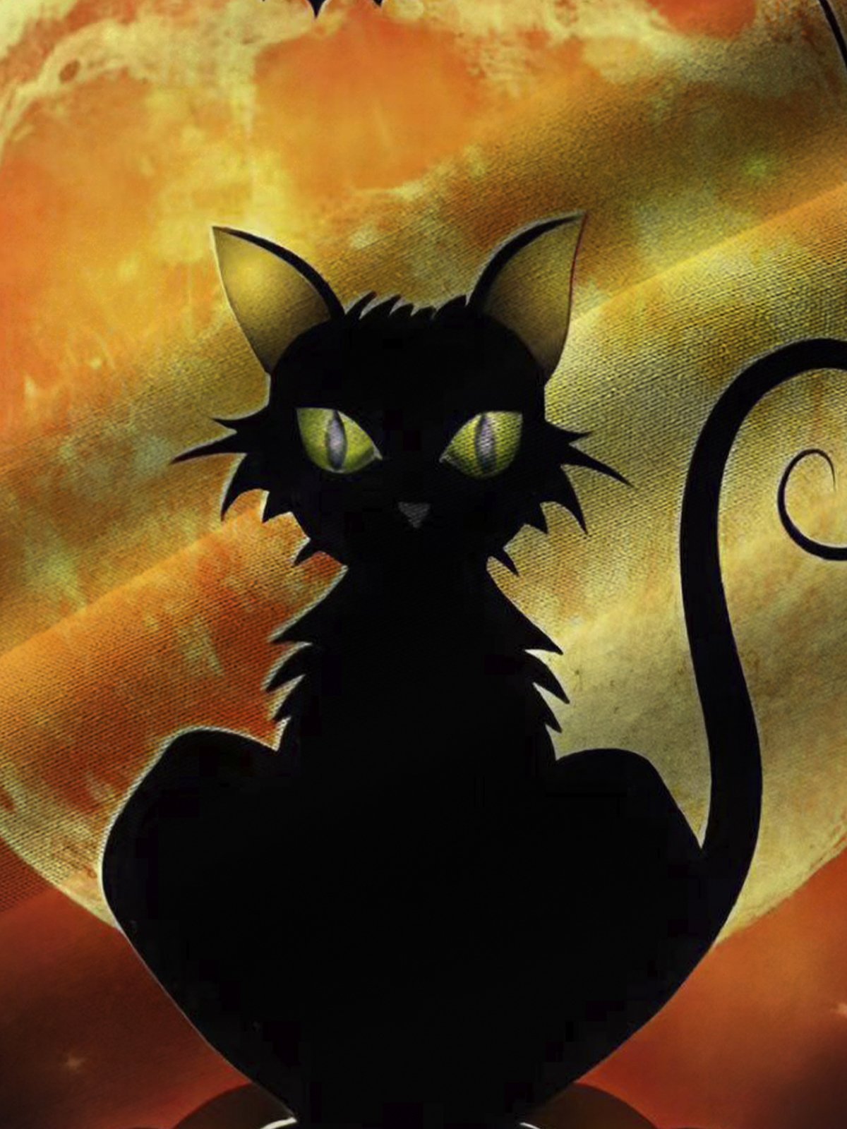 Royaura Halloween Pumpkin Black Cat Cross Print  Men's Hawaiian Oversized Shirt with Pockets