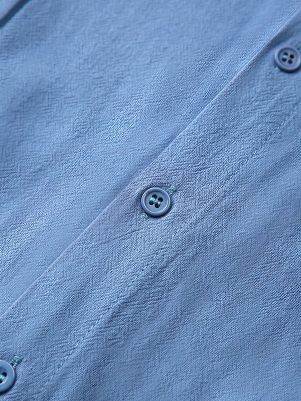 Men's Casual Basics Geometric Short Sleeve Shirt Printed Short Sleeve Cotton Linen Shirt