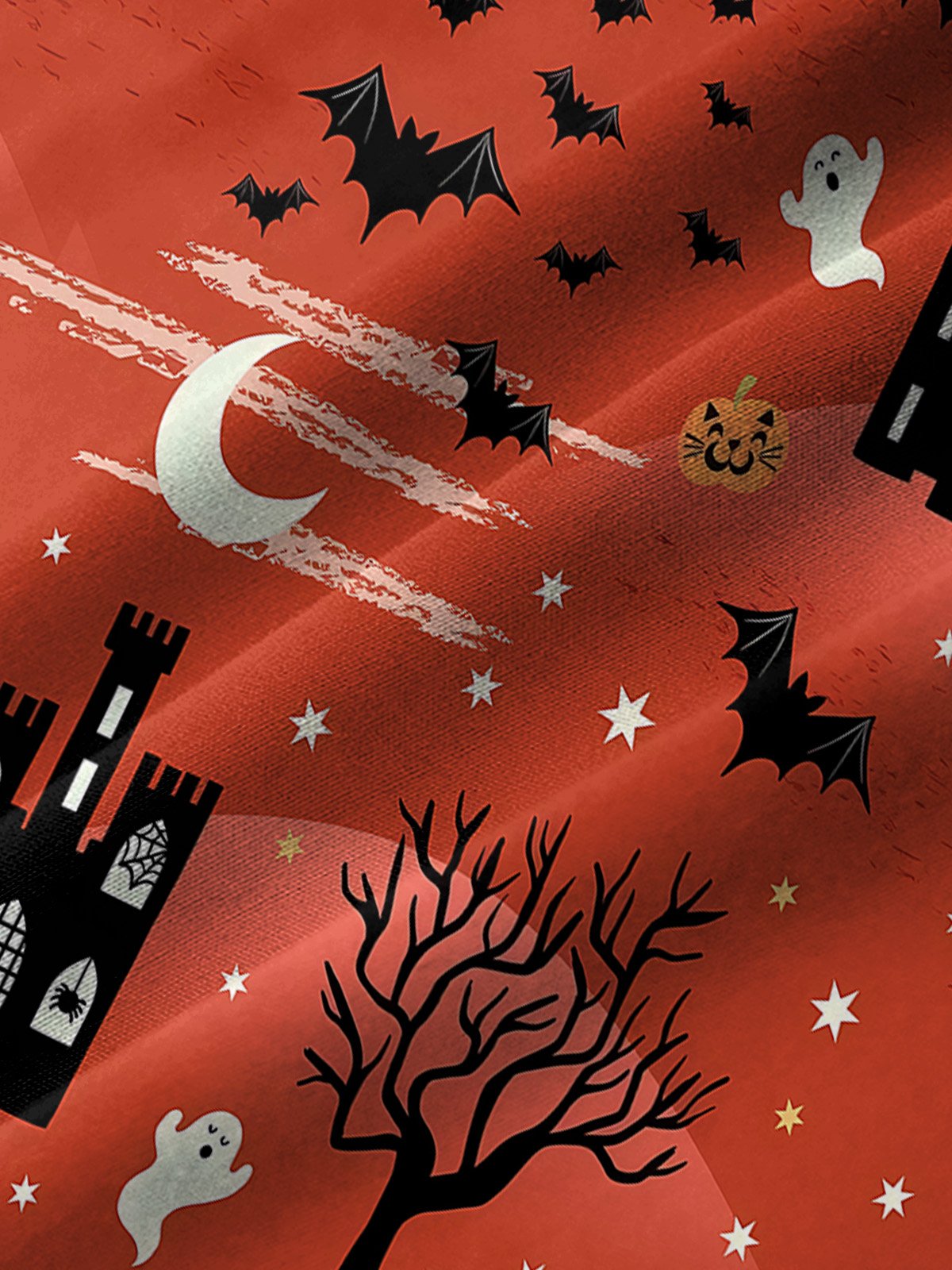 Royaura Vintage Halloween Holiday Men's Shirts Cartoon Bat Witch Art Stretch Plus Size Aloha Camp Shirts