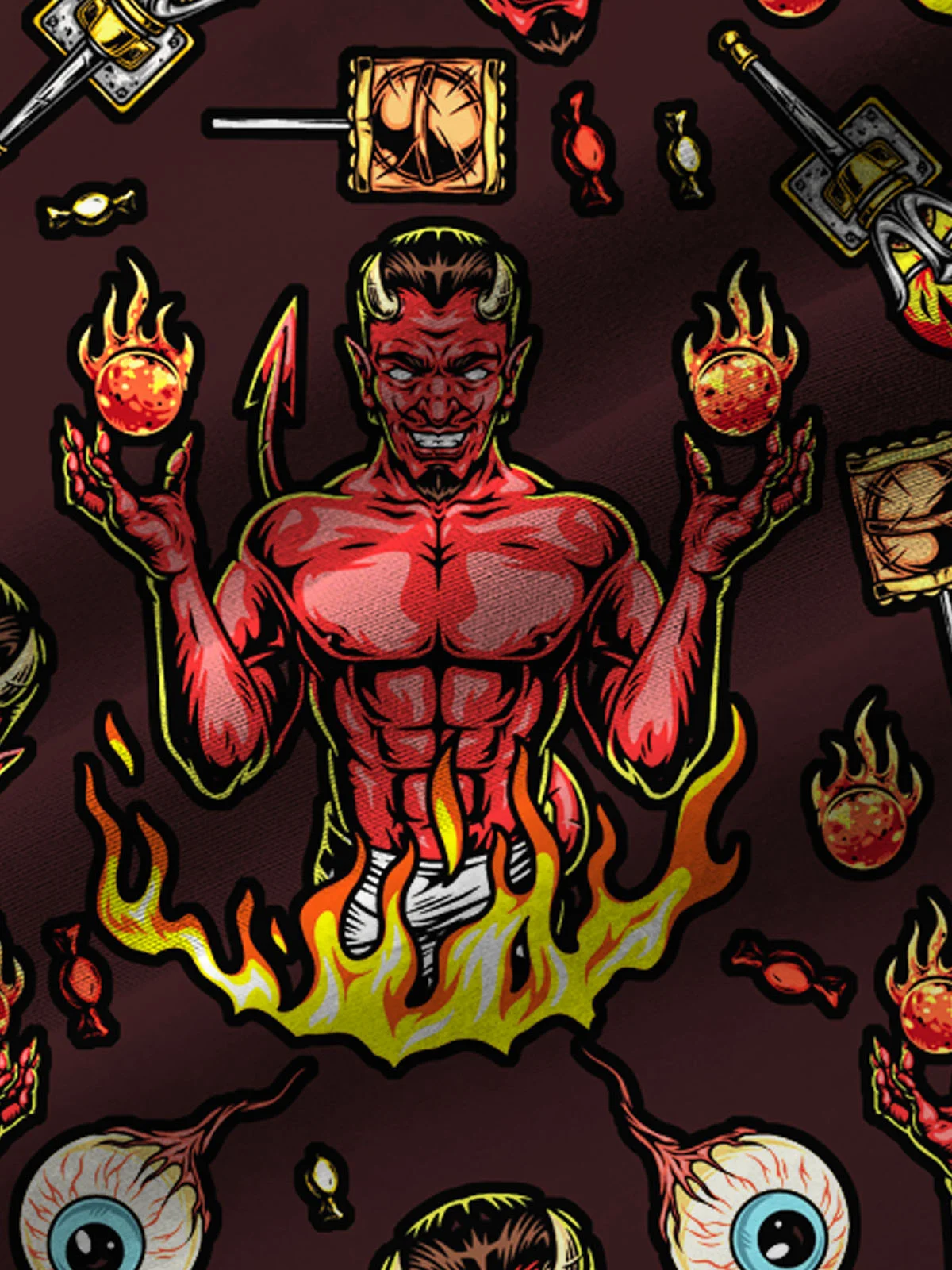 Royaura Halloween Chest Pocket Short Sleeve Shirt