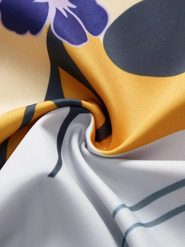 Royaura Music Note Print Men's Button Pocket Short Sleeve Shirt