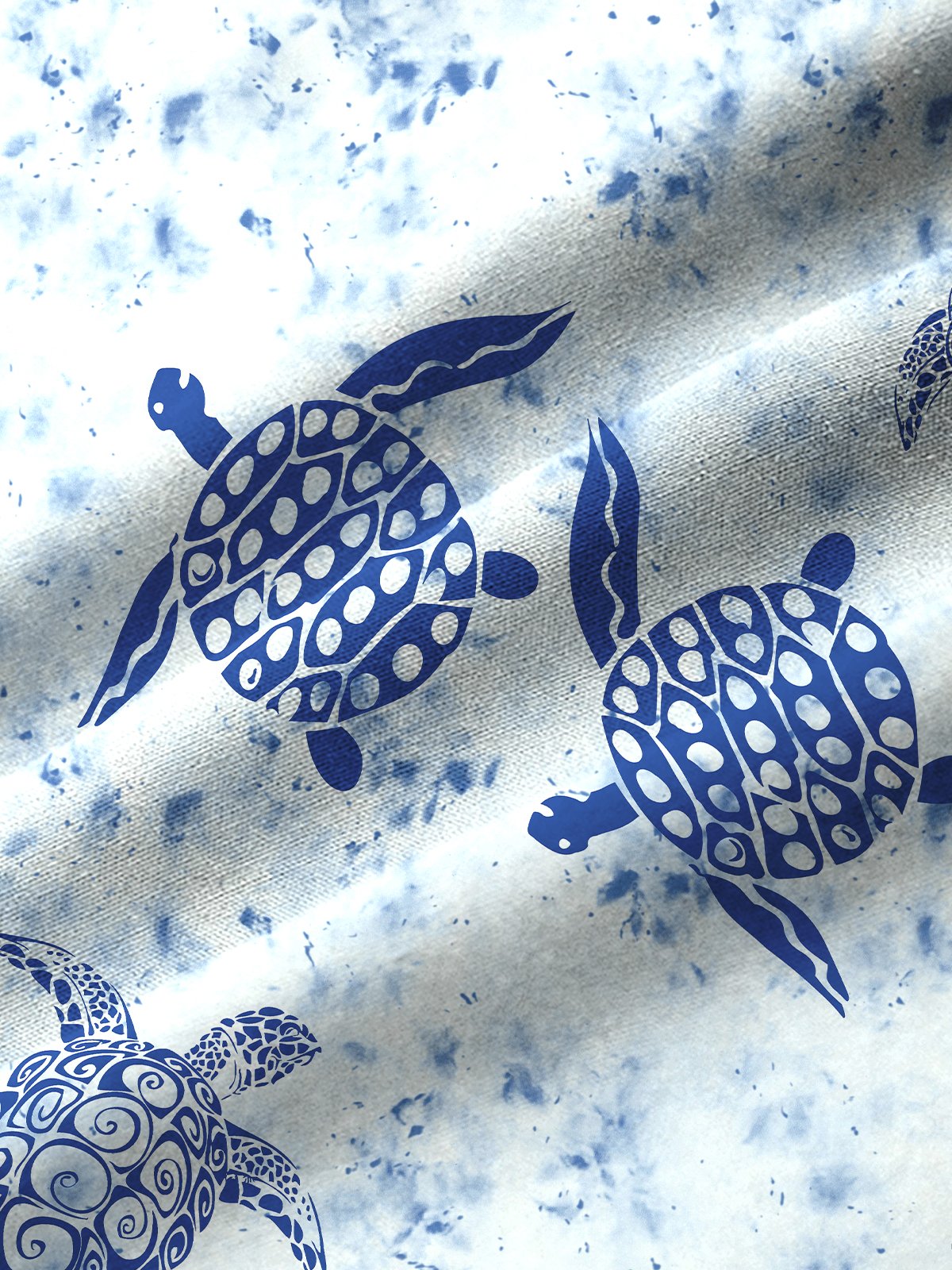 Men's Tie Dye Turtle Print Beach Hawaii Long Sleeve Shirt