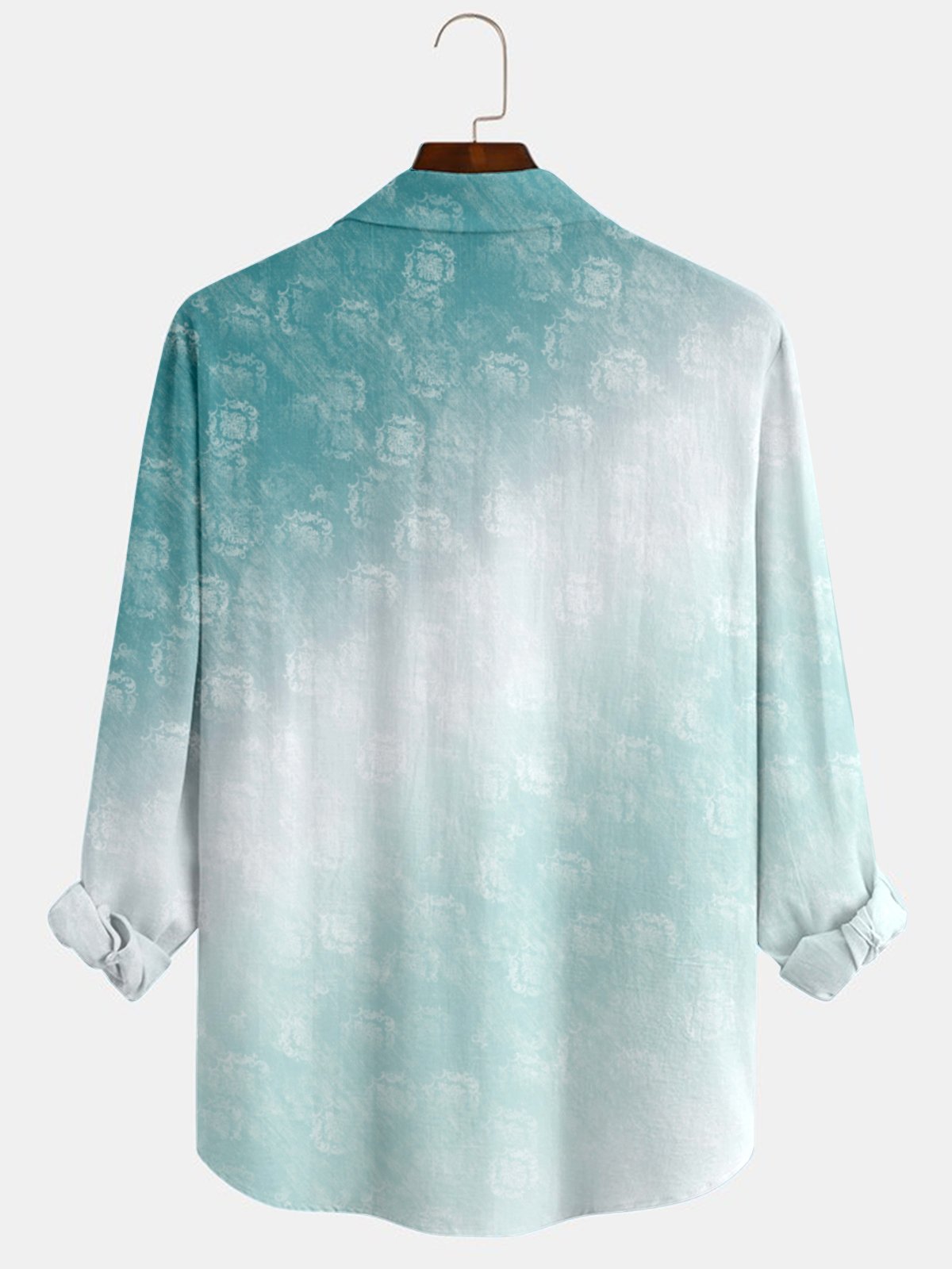 Men's Gradient Textured Print Long Sleeve Shirt