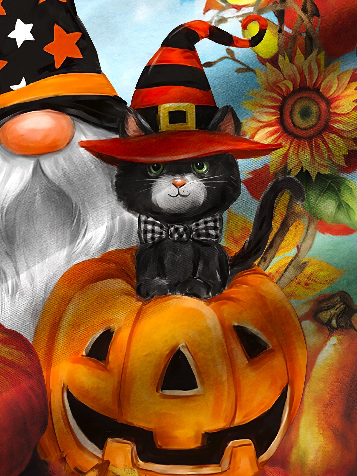 Royaura Halloween Gnomes  Print Men's Hawaiian Oversized Shirt with Pockets