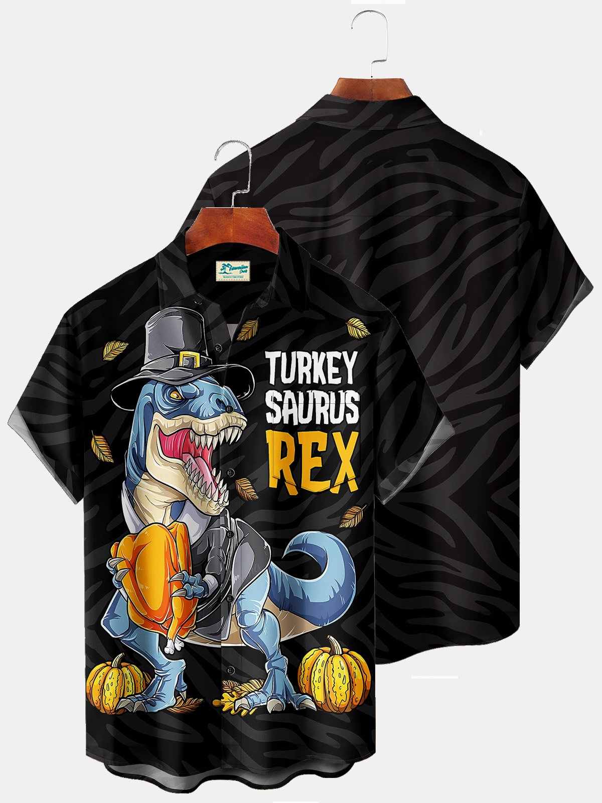 Royaura Halloween Holiday Khaki Men's Hawaiian Shirts Bat Cartoon Stretch Plus Size Aloha Camp Shirts