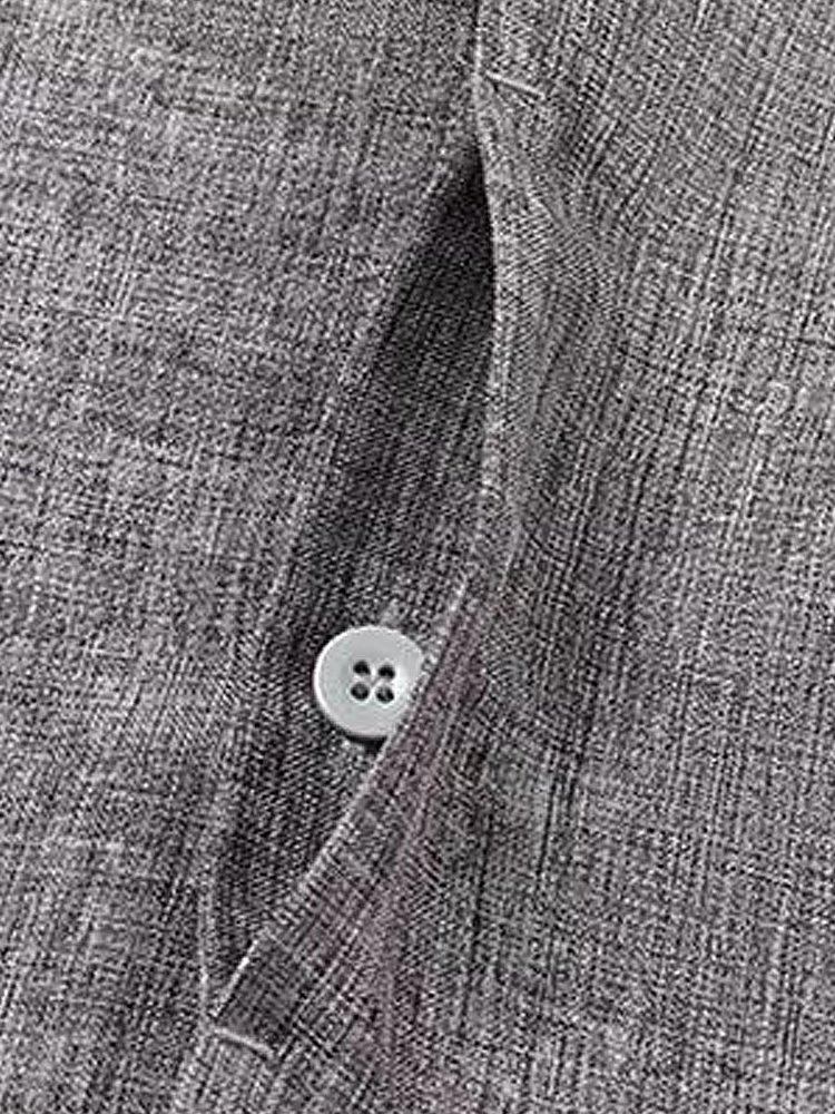 Royaura Basic Natural Fiber Plain Men's Button Down Long  Sleeve Shirt