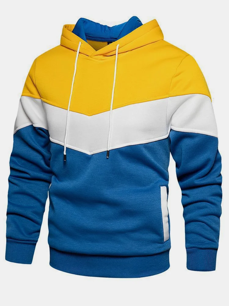 Royaura Men's Insulated Color Block Hoodie Long Sleeve Jacket | royaura