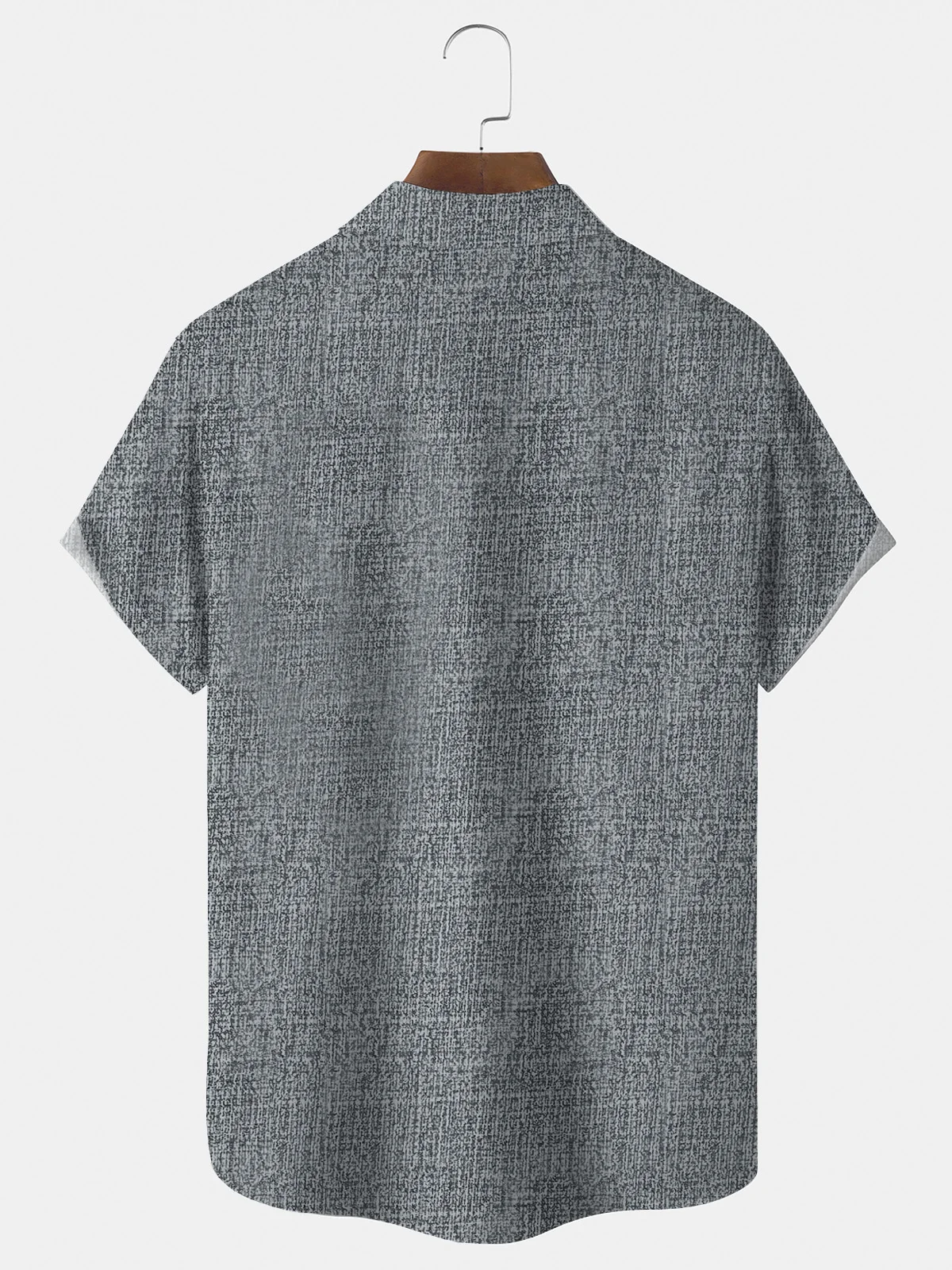 Royaura Coconut Tree Texture Print Men's Button Pocket Short Sleeve Shirt