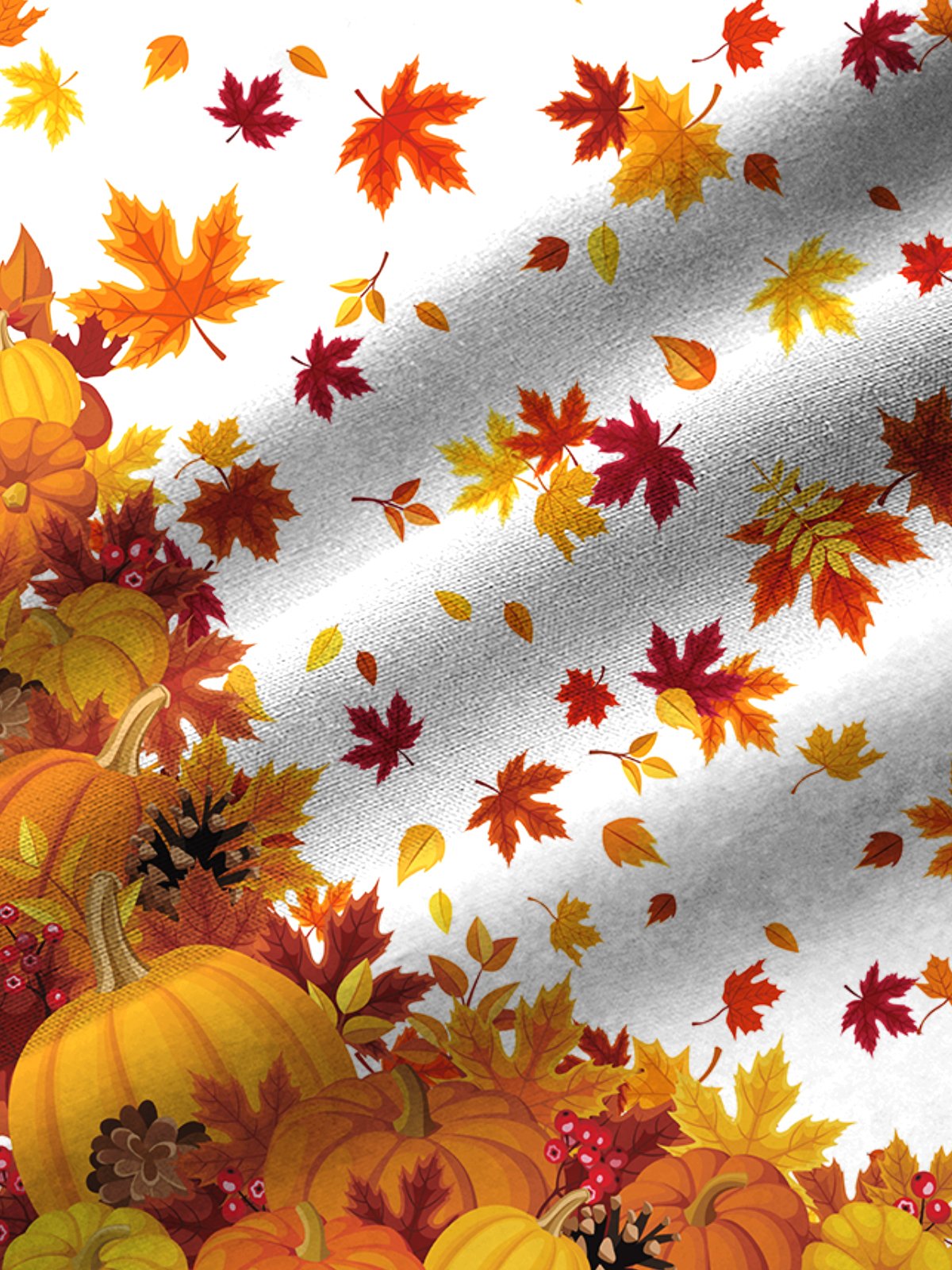Royaura Thanksgiving Maple Leaf Print Oversized Long Sleeve Shirt
