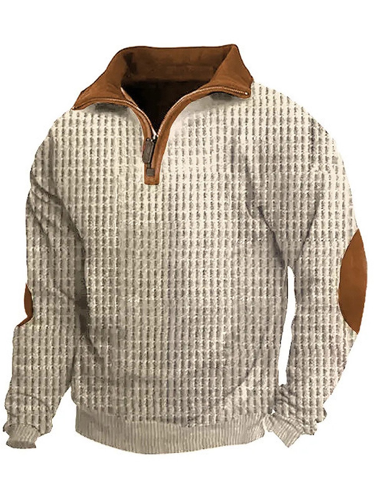 BSDJILFG Scrub Sweatshirts For Men Long Sleeve Corduroy Shirts Retro Button Up Stand Collar Pullover Sweatshirts S 3xl