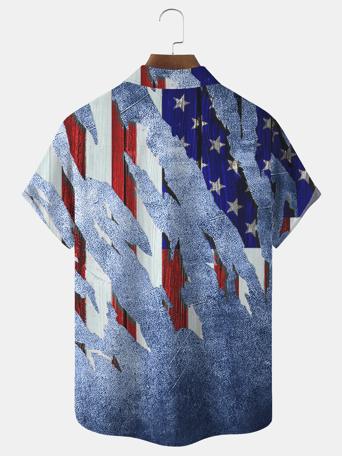 Royaura® Holiday National Flag Printed Men's Button Pocket Shirt