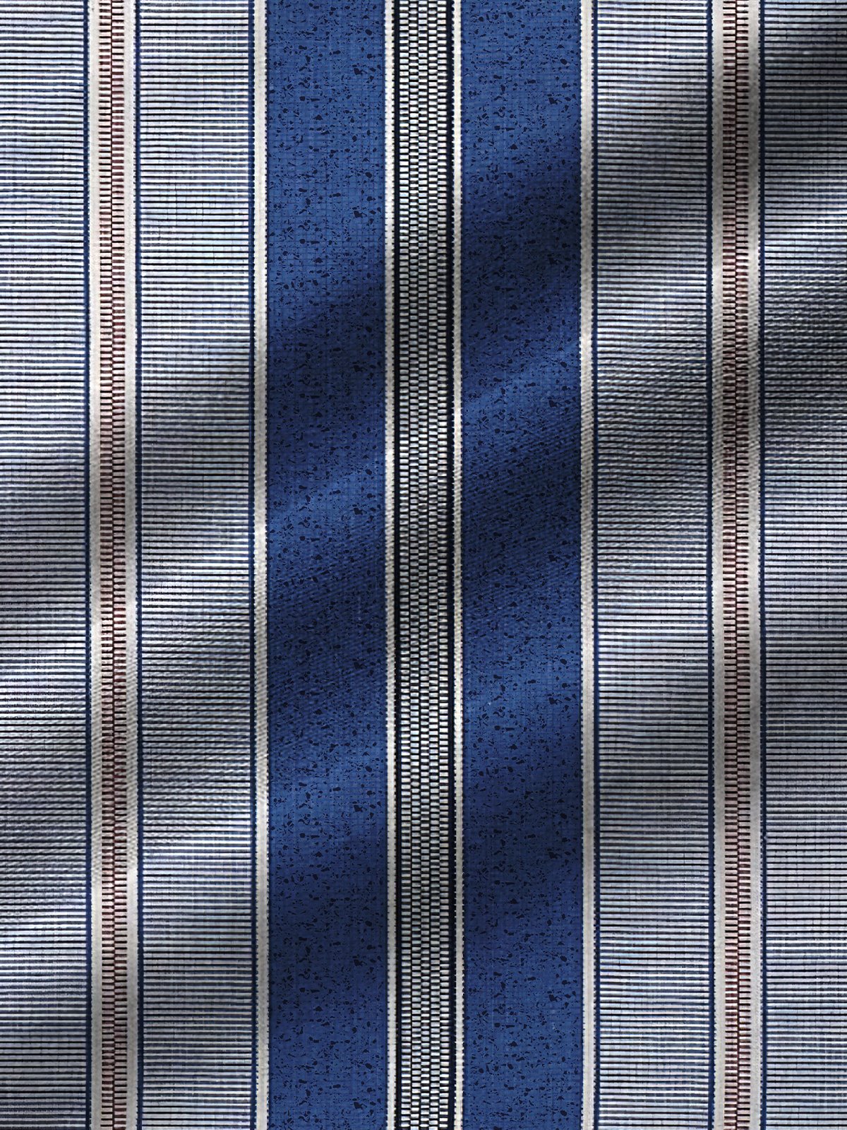 Royaura Striped Jacquard Print Beach Men's Hawaiian Oversized Shirt with Pockets