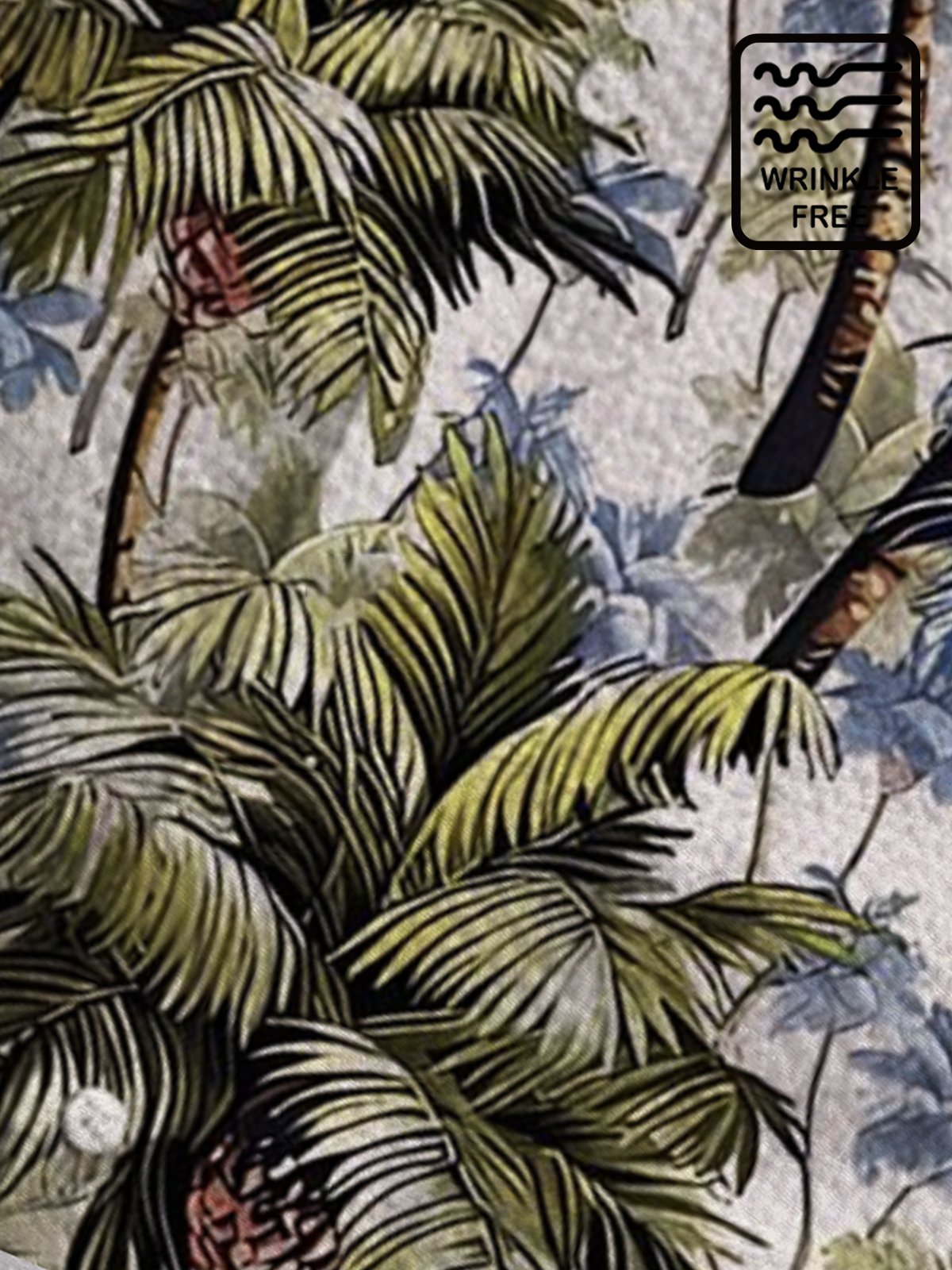 Royaura Vintage Art Floral Men's Long Sleeve Shirts Coconut Palm Tree Stretch Oversized Aloha Camp Button Shirts