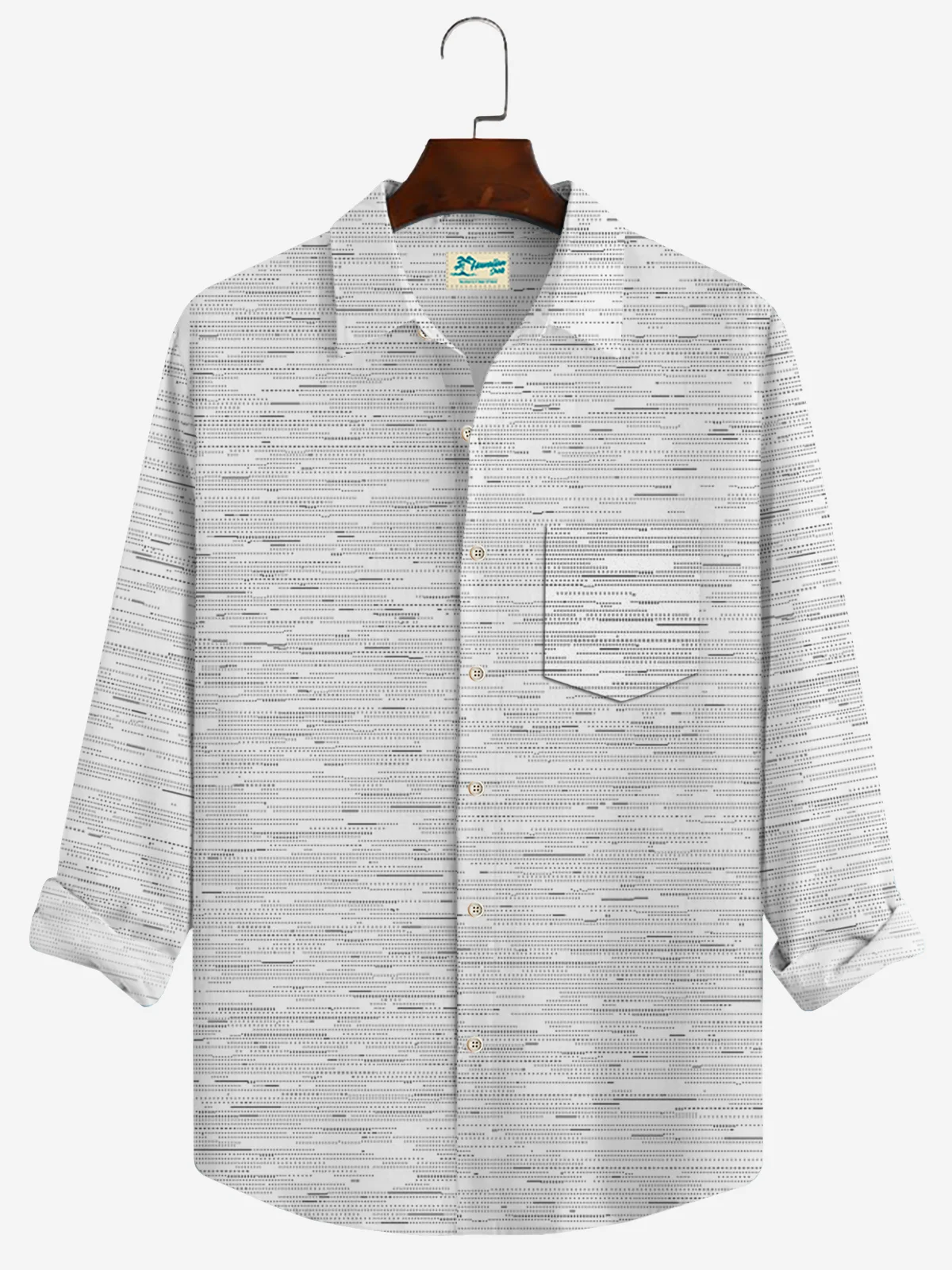 Royaura 50's Retro Mid-Century Atom Geometric Men's White Casual Shirts Stretch Plus Size  Camp Pocket Shirts