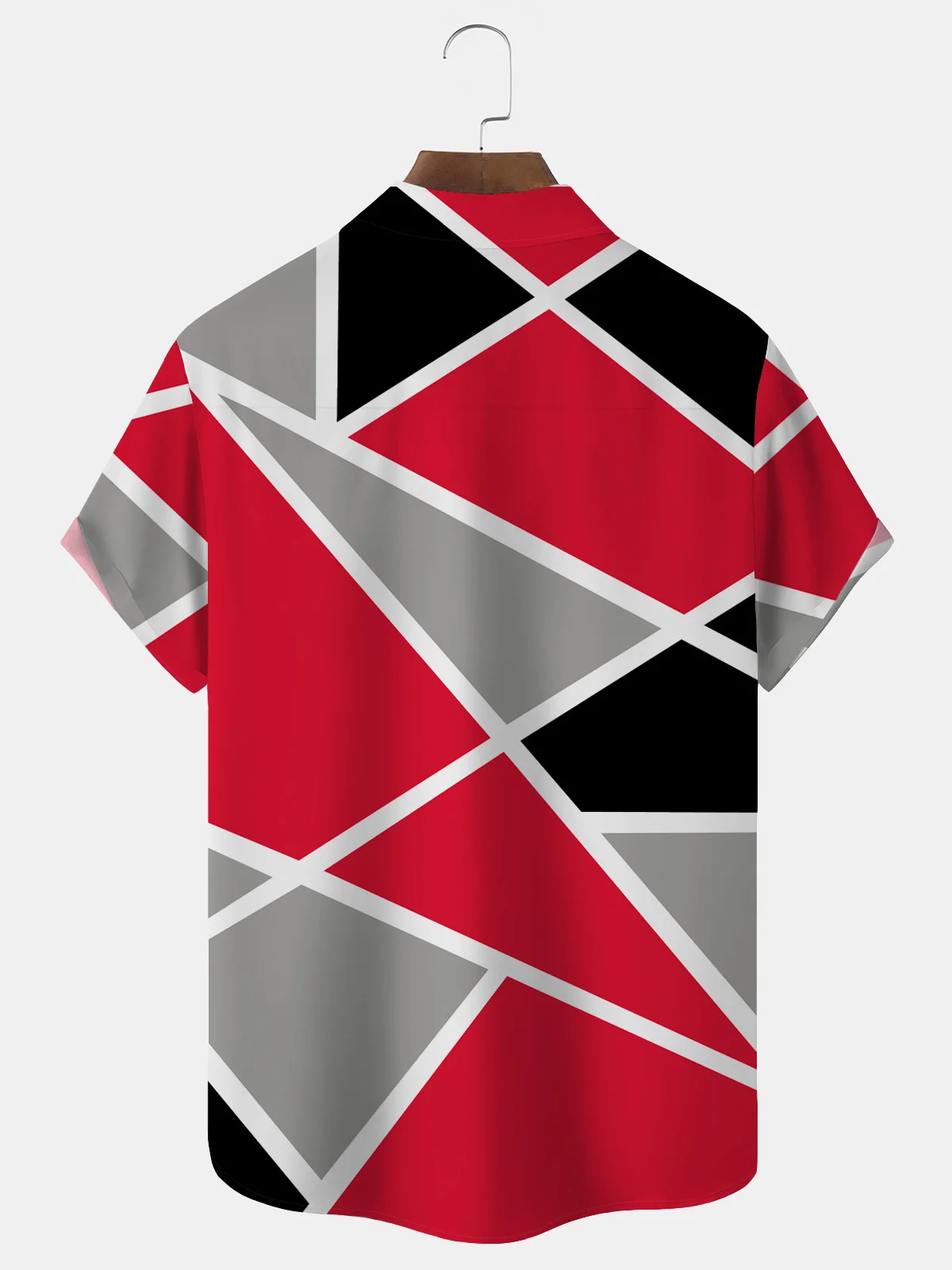 Royaura Rock Geometric Color Block Men's Button Pocket Shirt