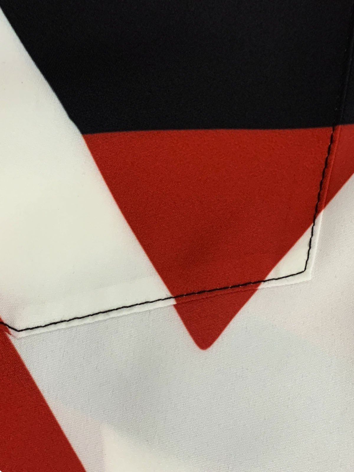 Royaura Vintage Rock Red Geometric Music Art Men's Casual Shirts Stretch Plus Size Pocket Aloha Camp Button Shirts