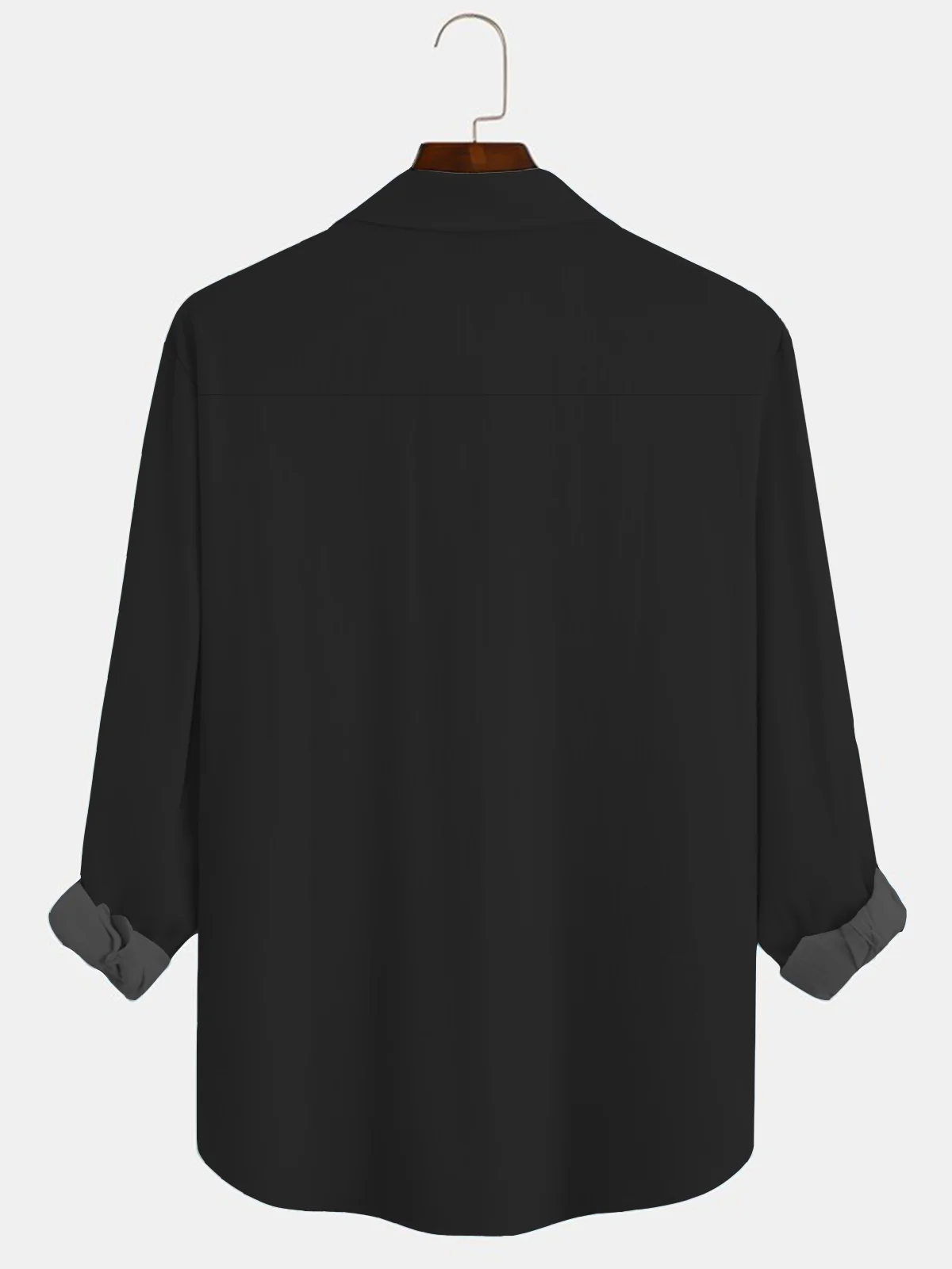 Royaura Gradient Vintage Print Men's Button Pocket Long Sleeve Shirt