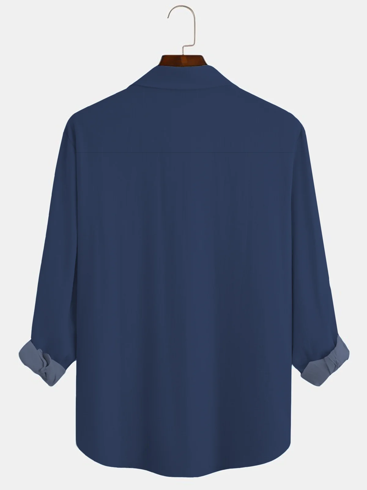 Royaura Men's Geometric Contrast Bowling Print Button Pocket Long Sleeve Shirt