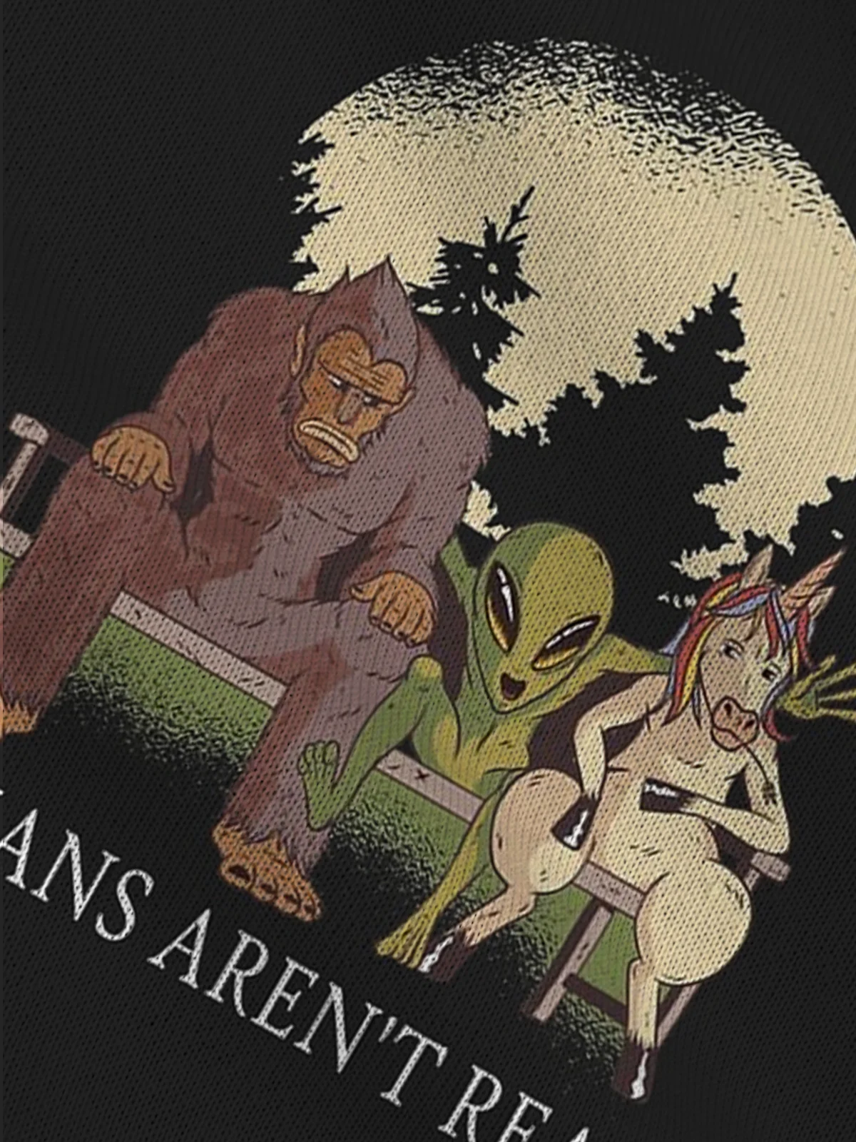 Royaura Humans Aren't Real Hoodie Bigfoot Alien Unicorn