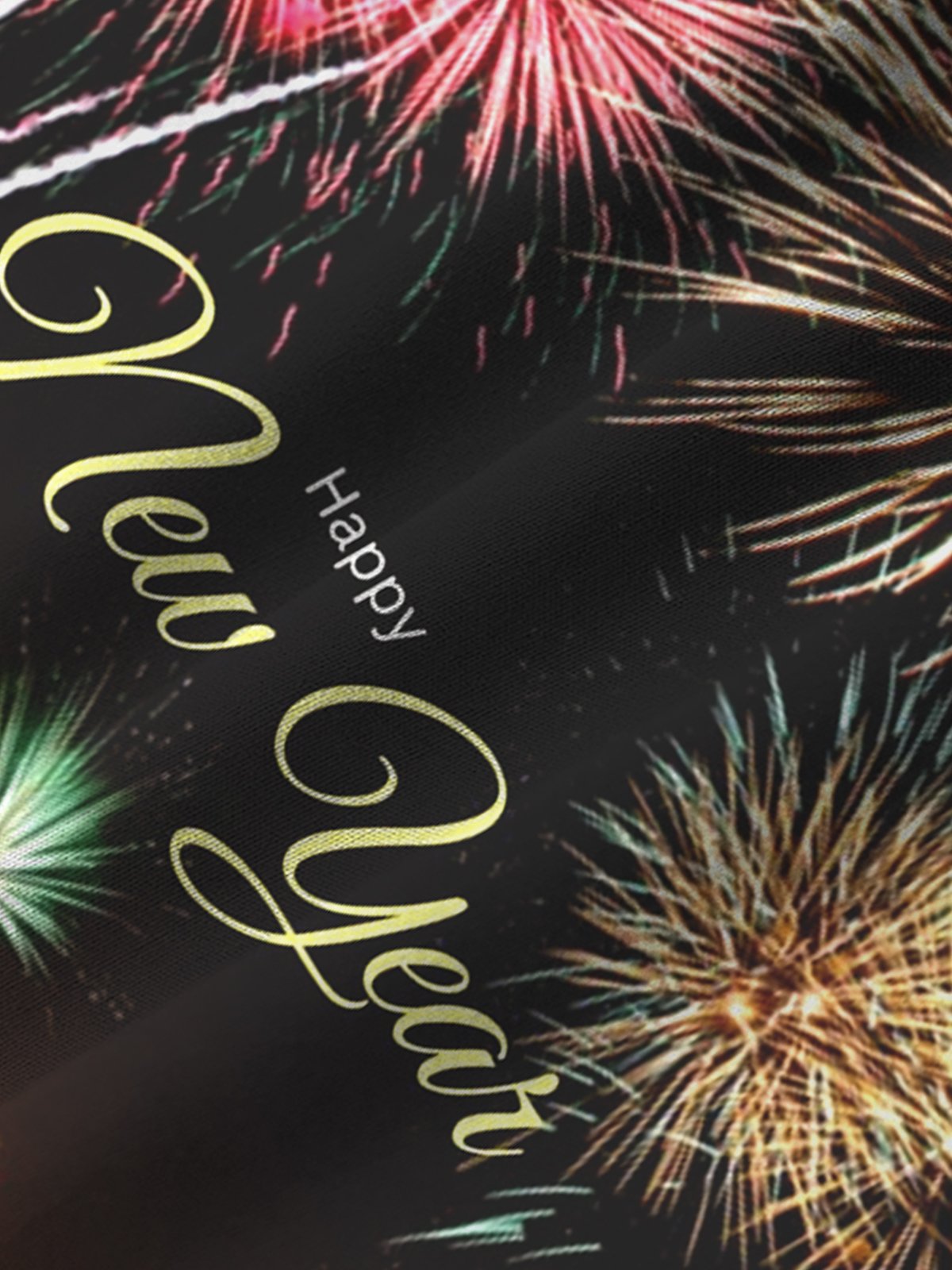 Royaura Happy New Year Holiday Men's Stretch Oversized Long Sleeve Shirt