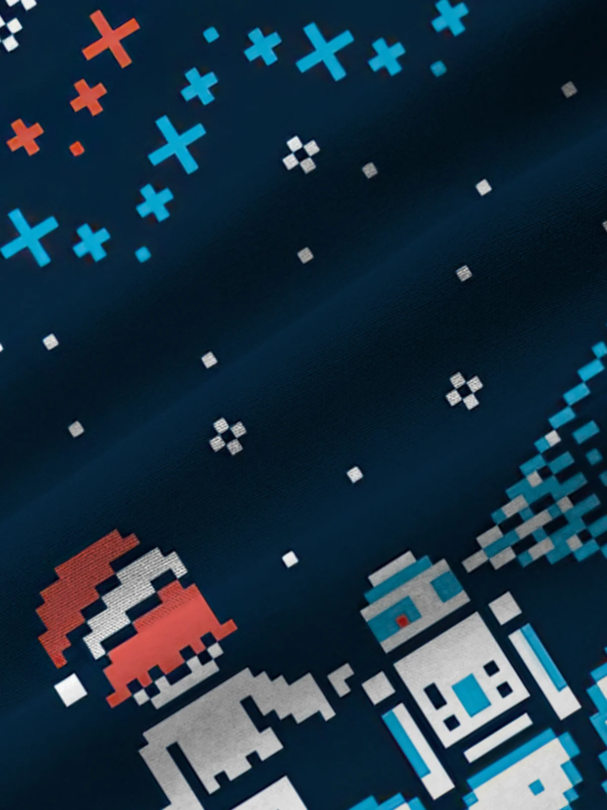 Royaura Men's Christmas Fun Print Button Pocket Shirt