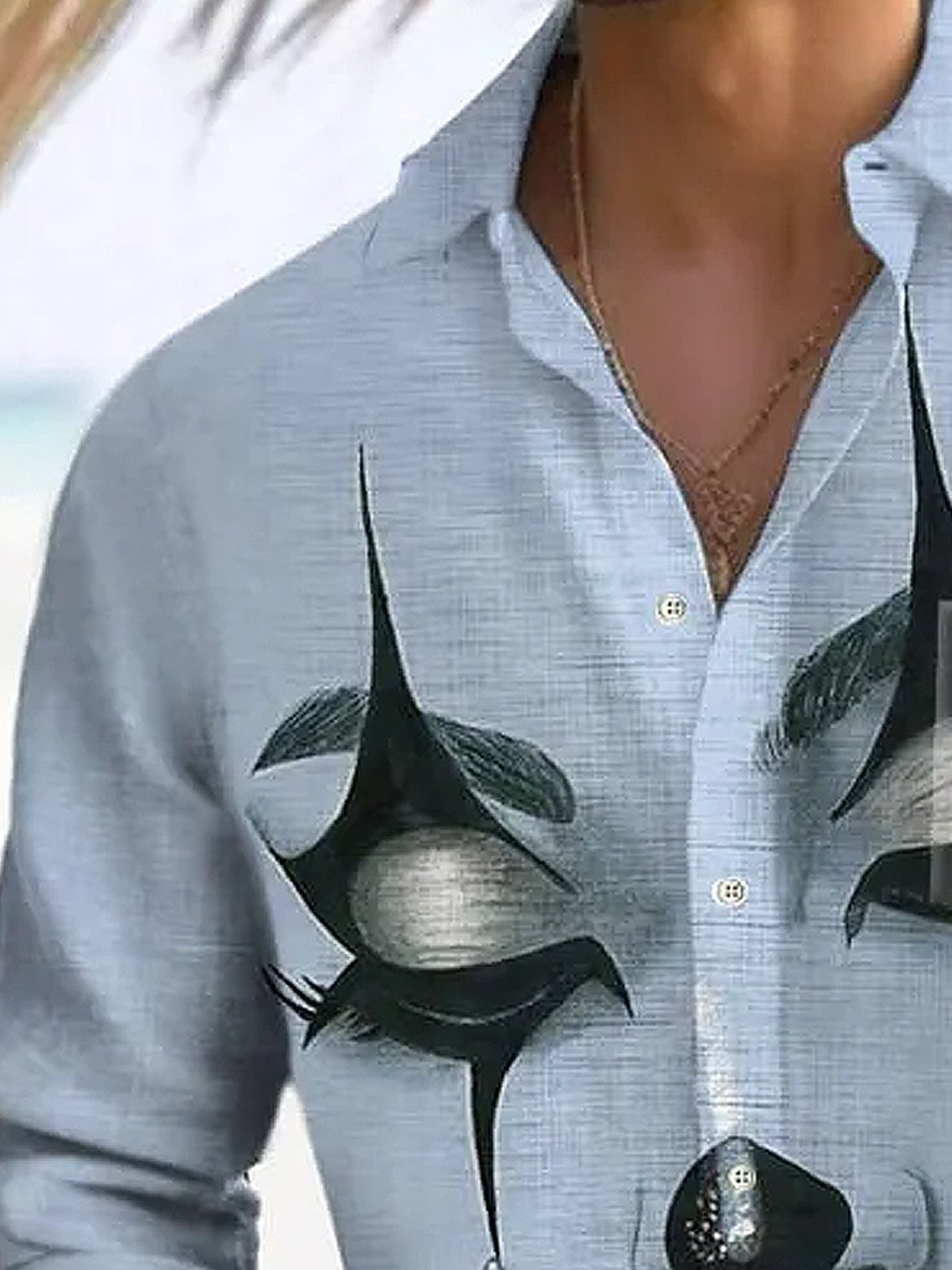 Royaura Christmas Holiday Face Art Print Men's Button Pocket Long Sleeve Shirt