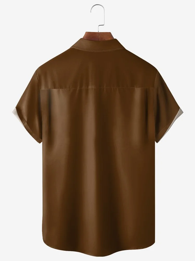Royaura Turkey Chest Pocket Short Sleeve Bowling Shirt