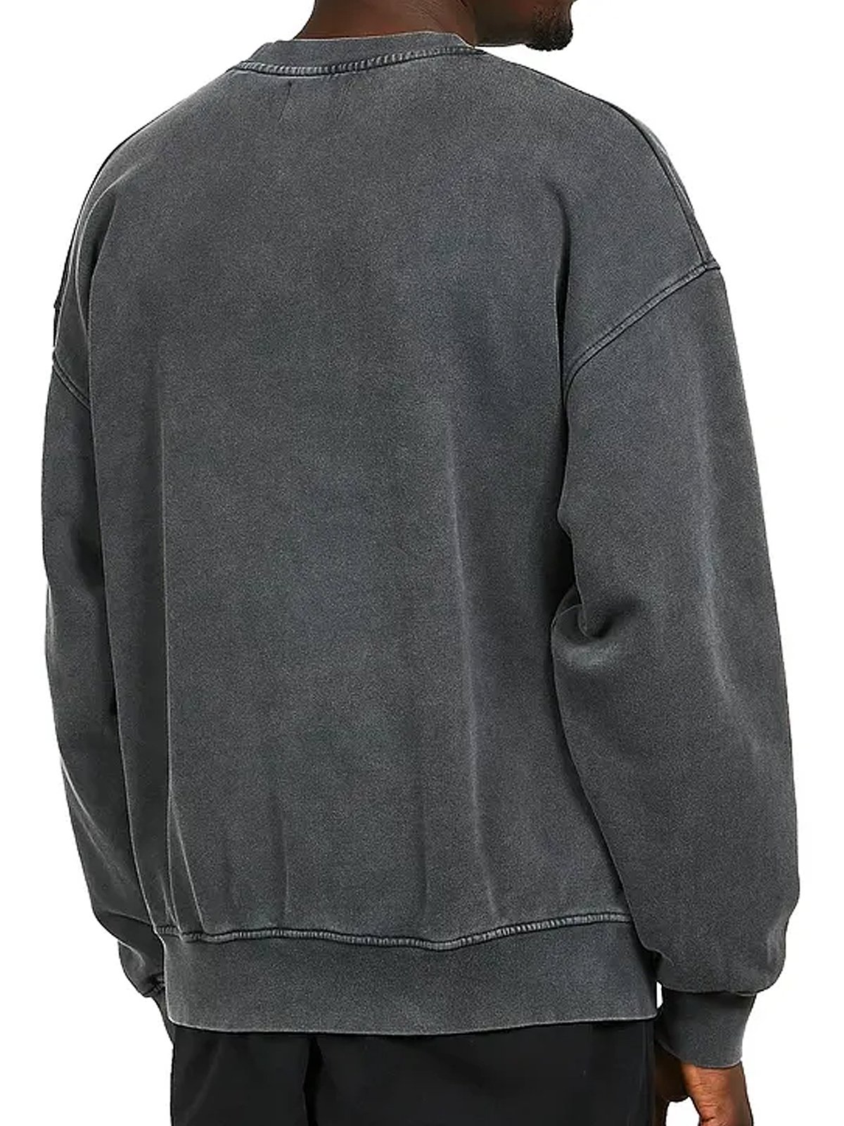 Royaura Men's Vintage Washed Print Crew Neck Sweatshirt