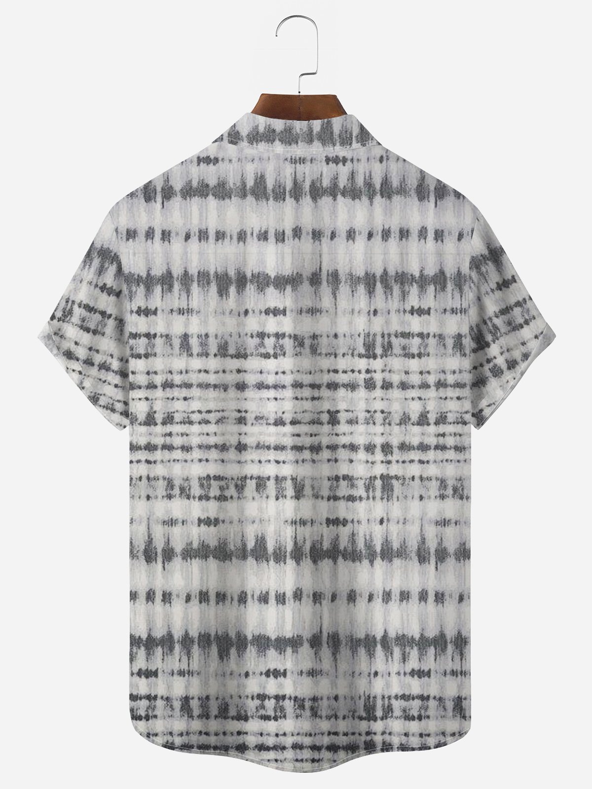 Royaura Vintage Geometric Art Light Gray Men's Hawaiian Shirts  Easy Care Camp Pocket Shirts Big Tall