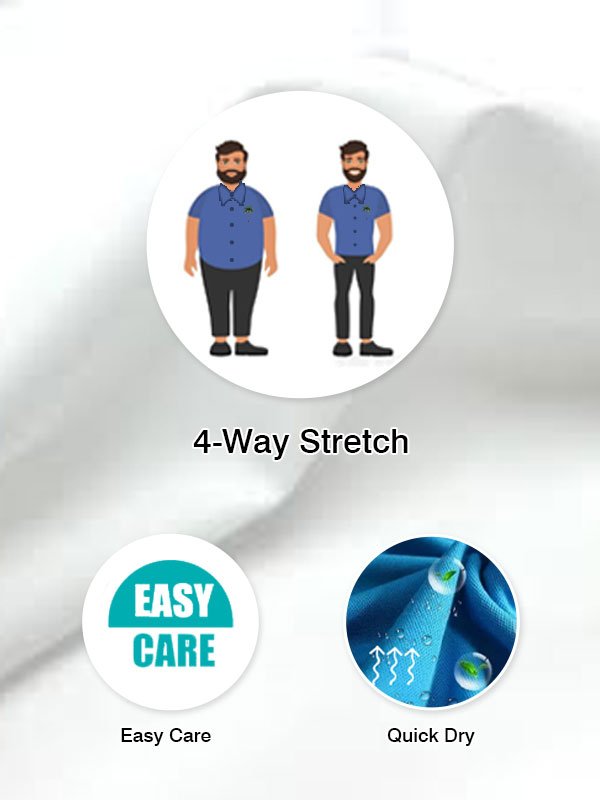 Royaura Basic Stand Collar Men's Long Sleeve Shirt Easy Care Check Camp Pocket Shirts Big Tall