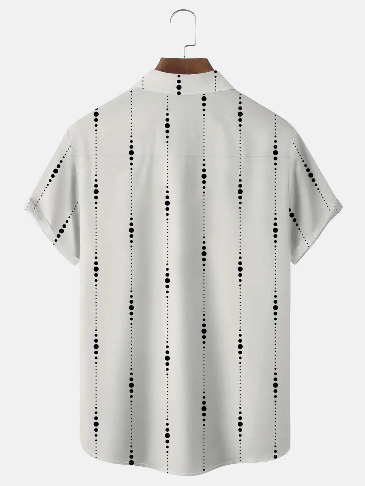 Royaura® Retro Holiday Off White Men's Shirt Polka Dots Art Breathable Comfort Pocket Camp Shirt Big Tall