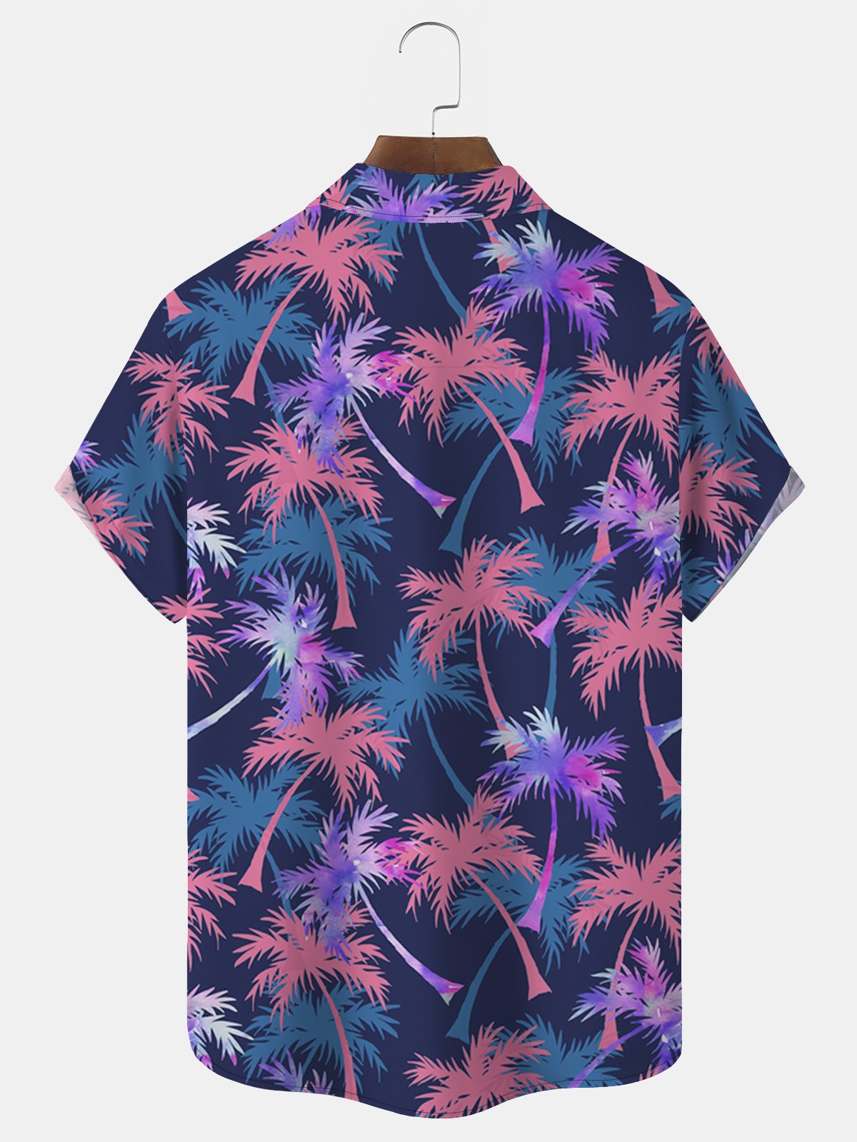 Royaura Hawaiian Coconut Tree Print Men's Button Pocket Shirt