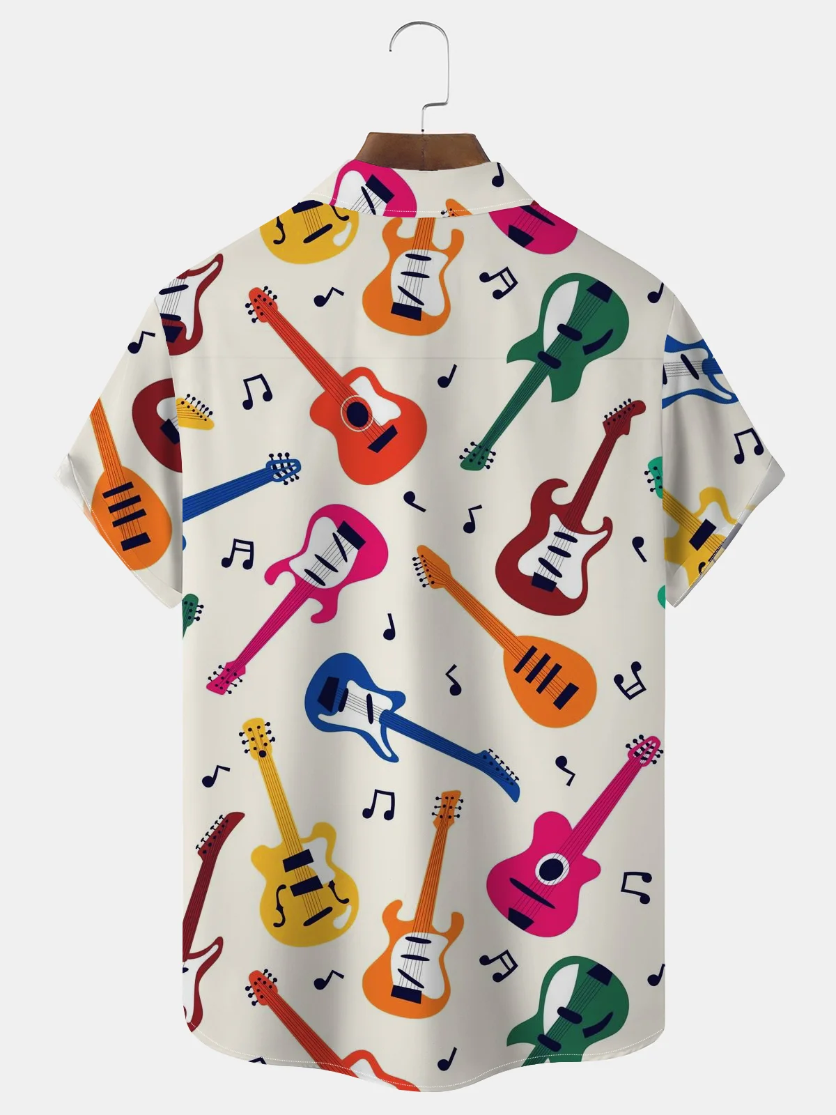 Royaura® 50's Vintage Electric Guitar Art Men's Shirt Quick-Drying Easy Care Pocket Camp Shirt Big Tall