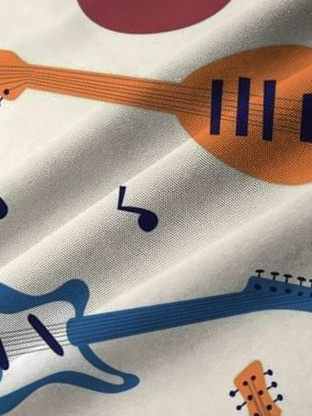 Royaura® 50's Vintage Electric Guitar Art Men's Shirt Quick-Drying Easy Care Pocket Camp Shirt Big Tall