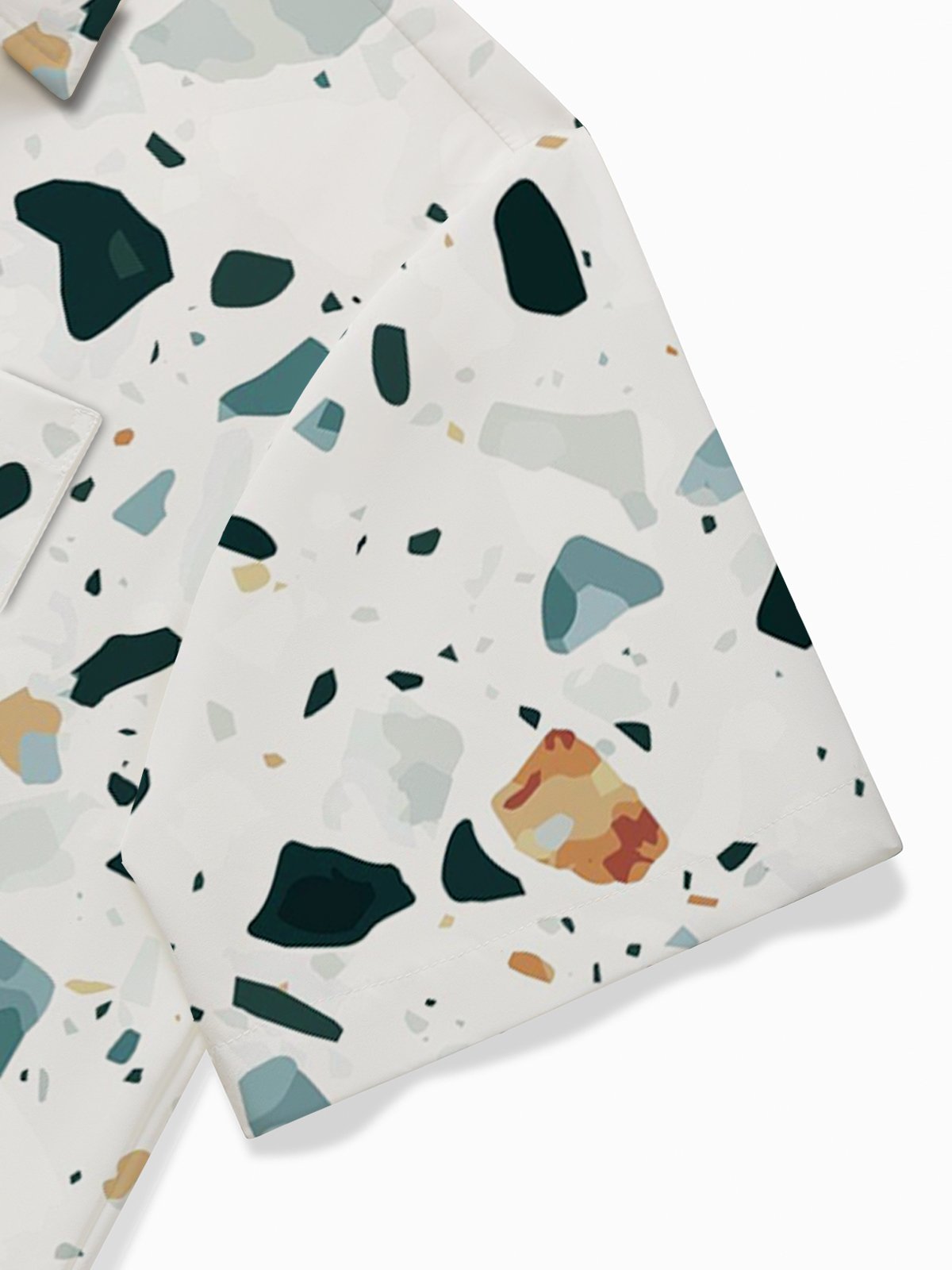 Royaura® Basic Abstract Printed Men's Button Pocket Shirt