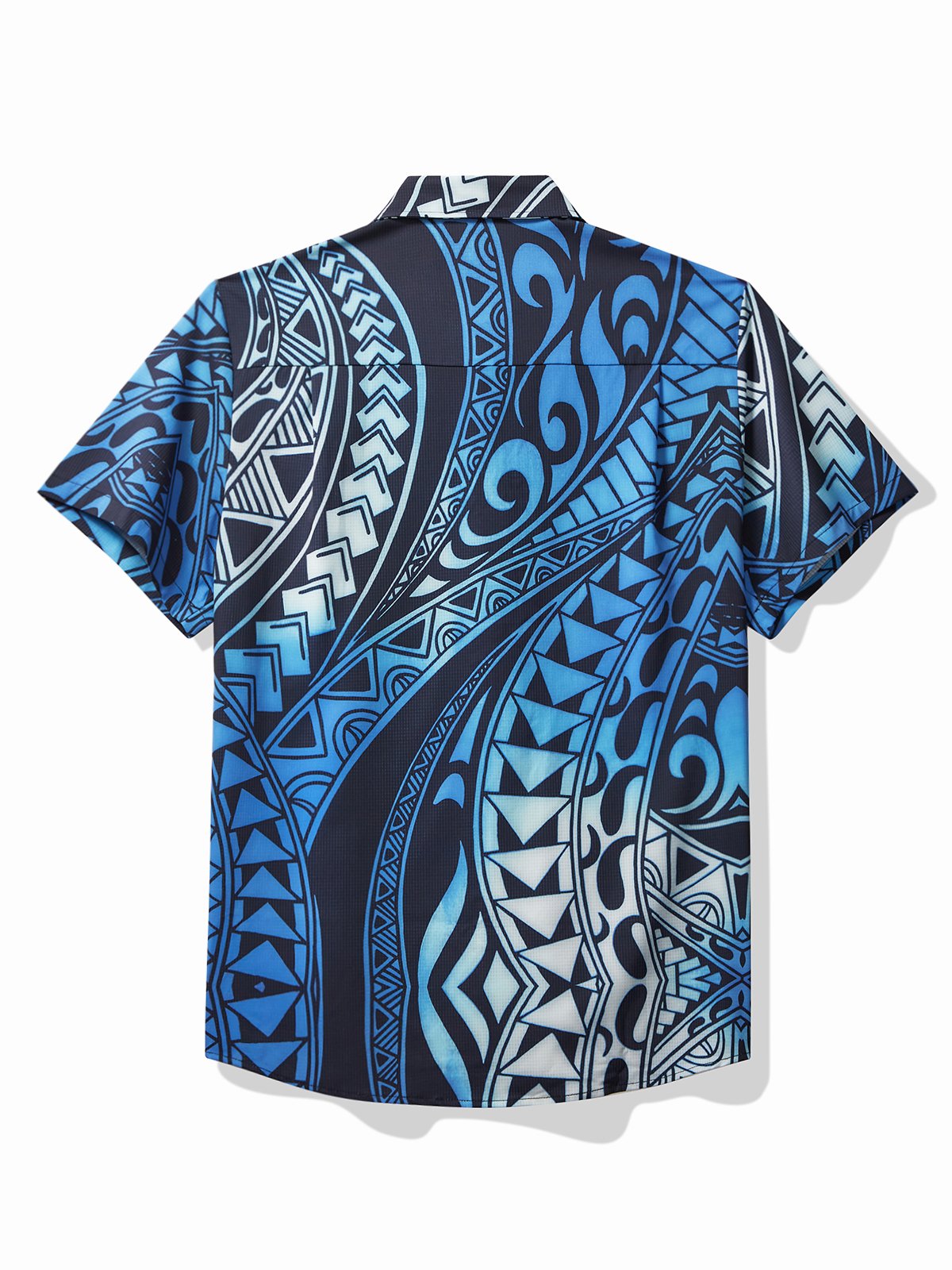 Royaura® Cool Ice Men's Hawaiian Shirts Island Tapa Geometric Art Sweat-wicking Breathable Wrinkle Free Pocket Shirts