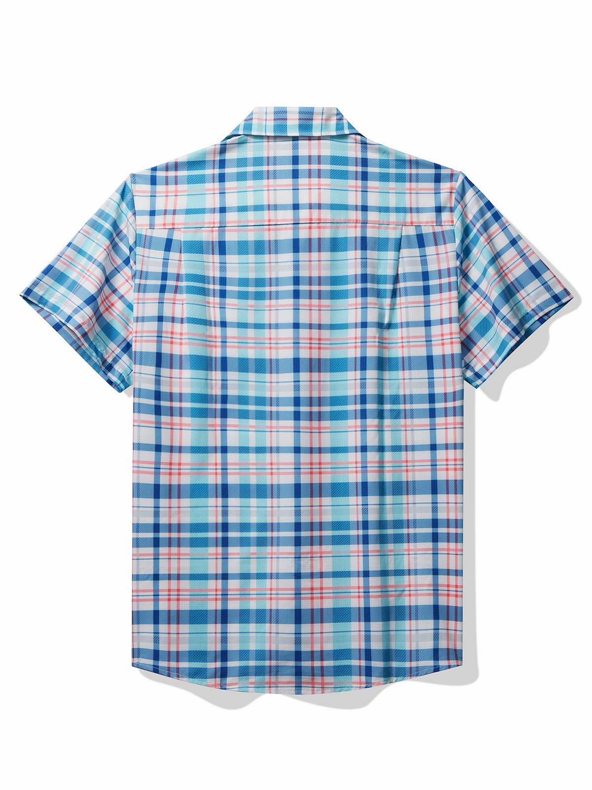 Royaura® Cool Ice Men's Hawaiian Shirts  Island Life Plaid Sweat-wicking Breathable Wrinkle Free Pocket Shirts