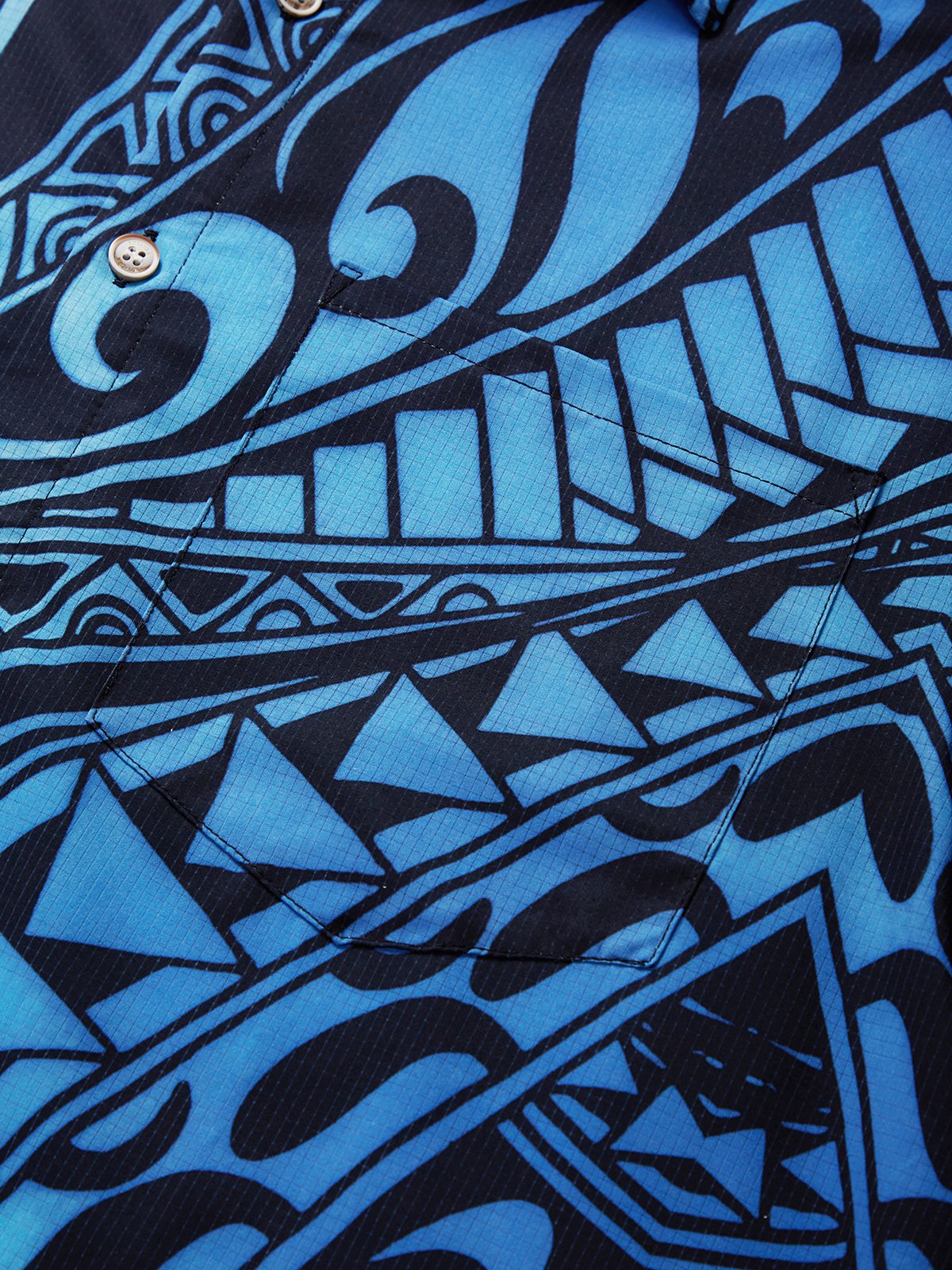 Royaura® Cool Ice Men's Hawaiian Shirts Island Tapa Geometric Art Sweat-wicking Breathable Wrinkle Free Pocket Shirts