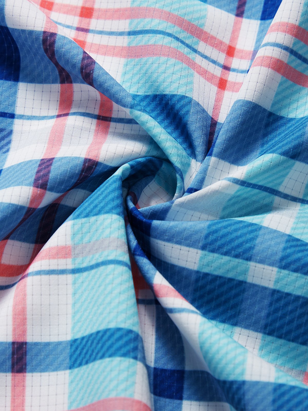 Royaura® Cool Ice Men's Hawaiian Shirts  Island Life Plaid Sweat-wicking Breathable Wrinkle Free Pocket Shirts