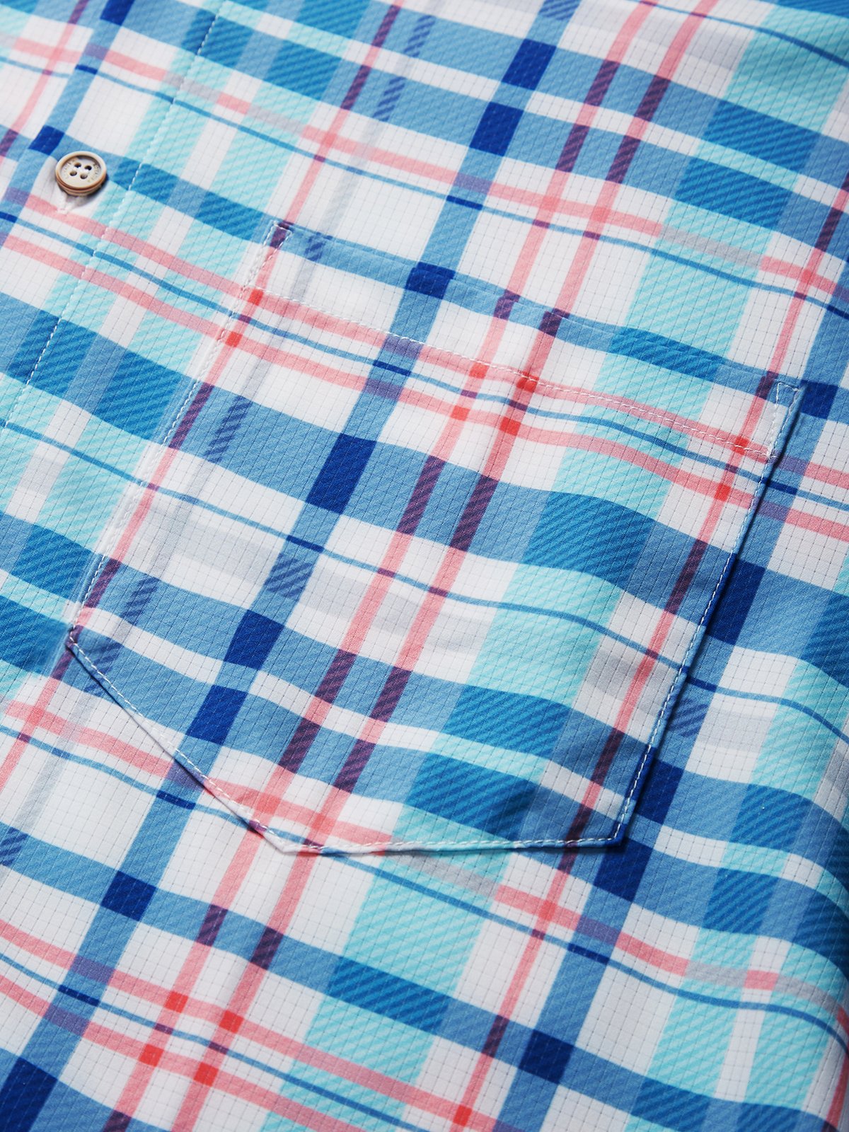 Royaura® Cool Ice Men's Hawaiian Shirts  Island Life Plaid Sweat-wicking Breathable Wrinkle Free Pocket Shirts