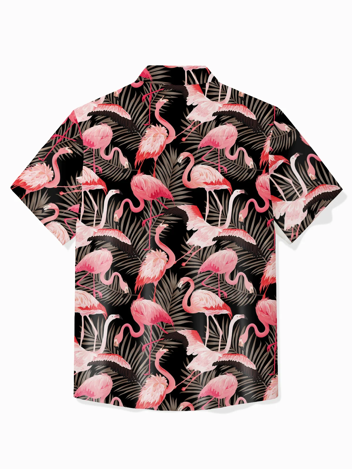 Royaura® Hawaiian Shirt Flamingo Print Men's Button Pocket Shirt