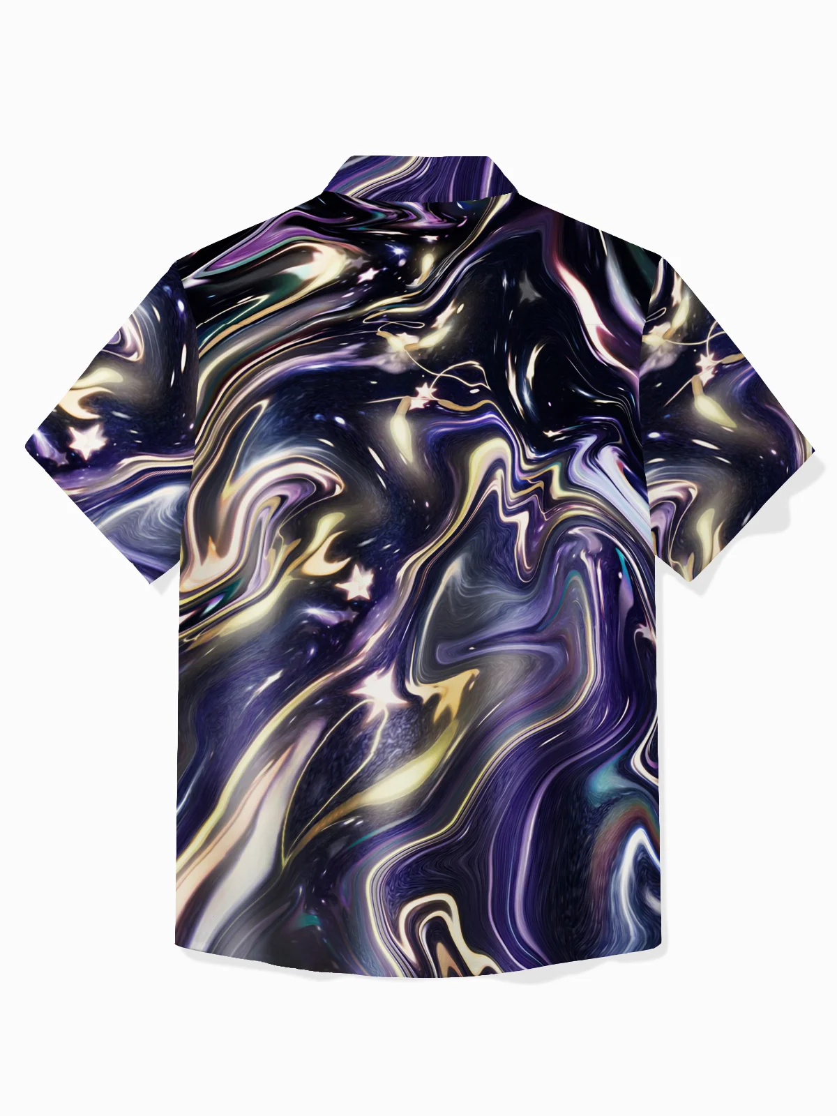 Royaura® Hawaiian Shirt Retro Abstract Textured Print Men's Button Pocket Shirt